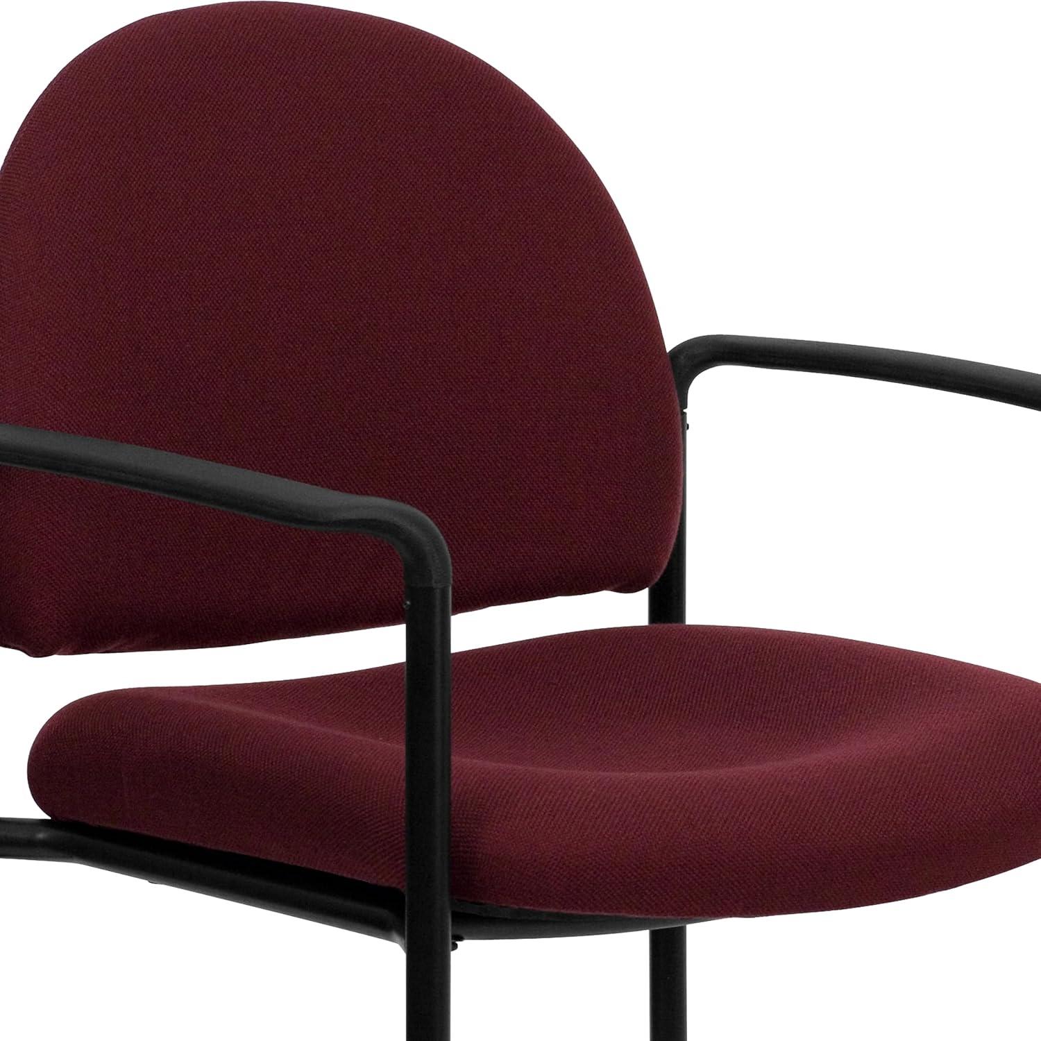 imageFlash Furniture Tiffany Side Reception Chair with Armrests Stackable Vinyl Waiting Room Chair for Commercial or Residential Use NavyBurgundy Fabric
