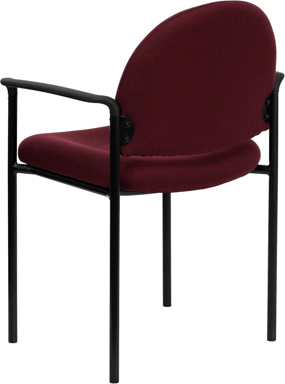 imageFlash Furniture Tiffany Side Reception Chair with Armrests Stackable Vinyl Waiting Room Chair for Commercial or Residential Use NavyBurgundy Fabric