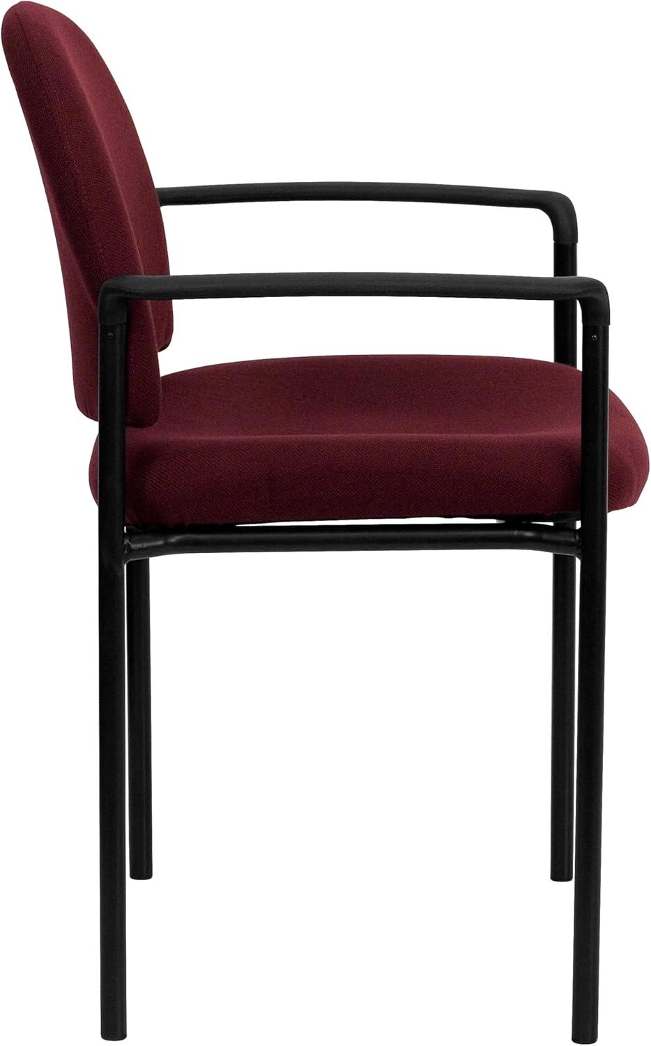 imageFlash Furniture Tiffany Side Reception Chair with Armrests Stackable Vinyl Waiting Room Chair for Commercial or Residential Use NavyBurgundy Fabric