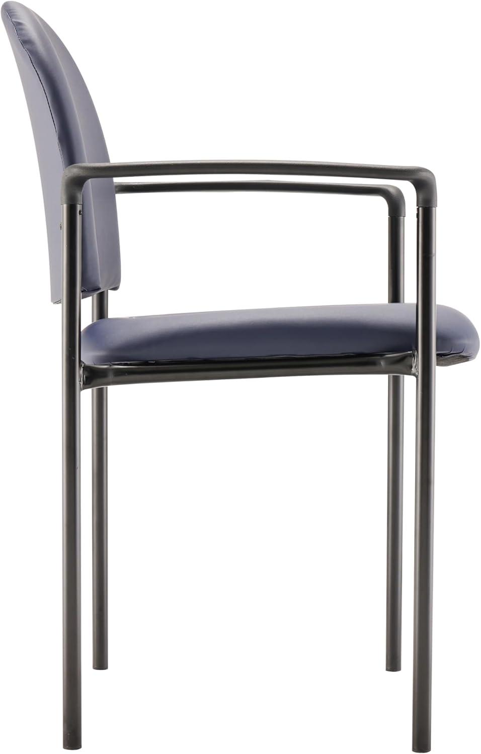 imageFlash Furniture Tiffany Side Reception Chair with Armrests Stackable Vinyl Waiting Room Chair for Commercial or Residential Use NavyNavy Vinyl