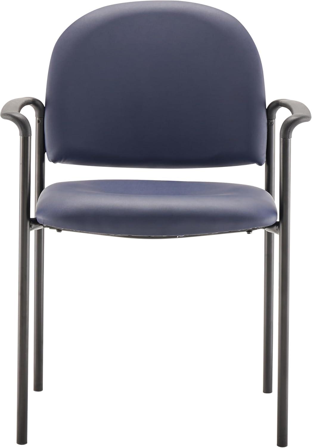 imageFlash Furniture Tiffany Side Reception Chair with Armrests Stackable Vinyl Waiting Room Chair for Commercial or Residential Use NavyNavy Vinyl