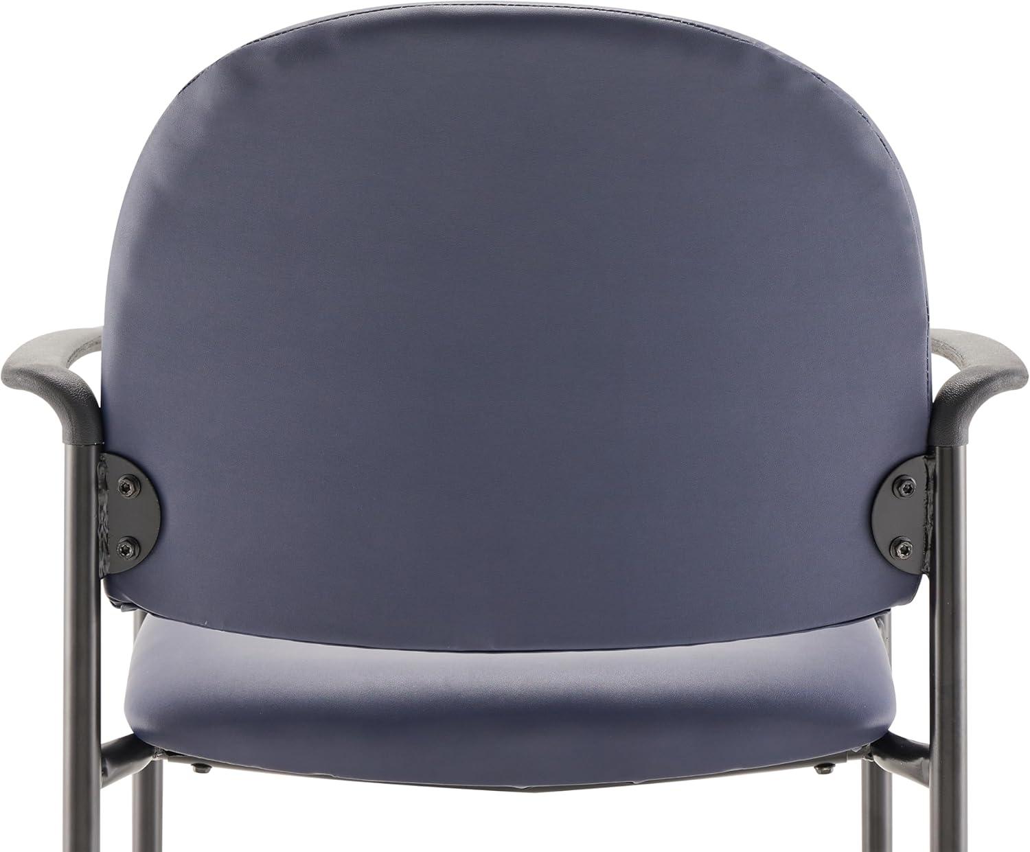 imageFlash Furniture Tiffany Side Reception Chair with Armrests Stackable Vinyl Waiting Room Chair for Commercial or Residential Use NavyNavy Vinyl