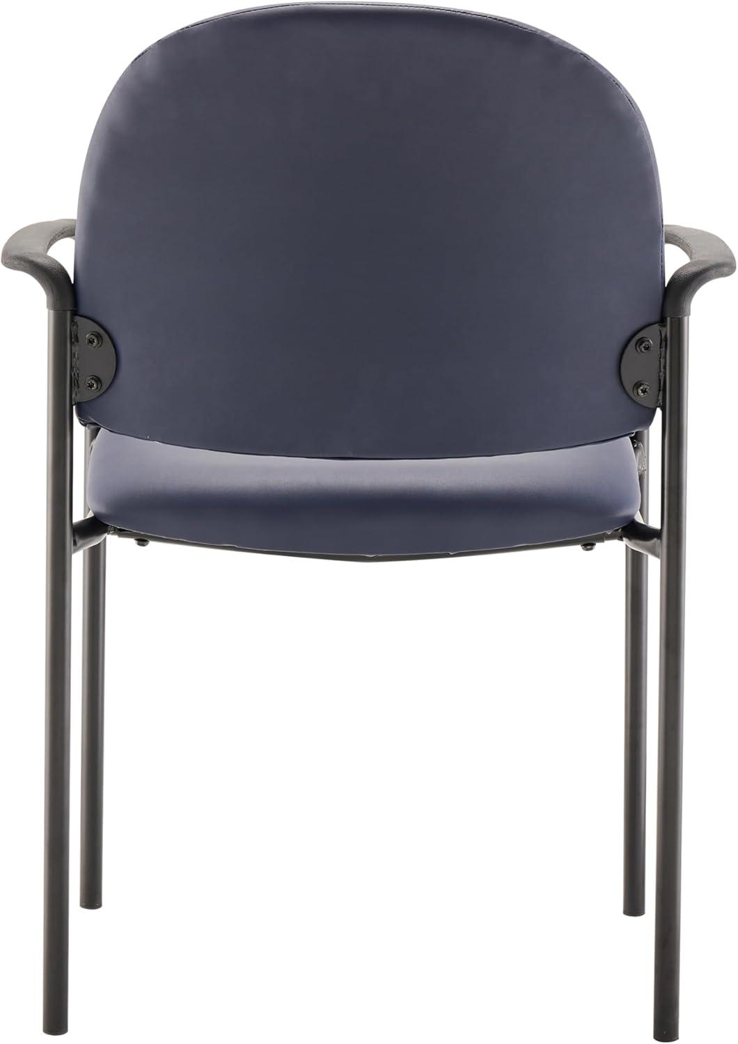 imageFlash Furniture Tiffany Side Reception Chair with Armrests Stackable Vinyl Waiting Room Chair for Commercial or Residential Use NavyNavy Vinyl