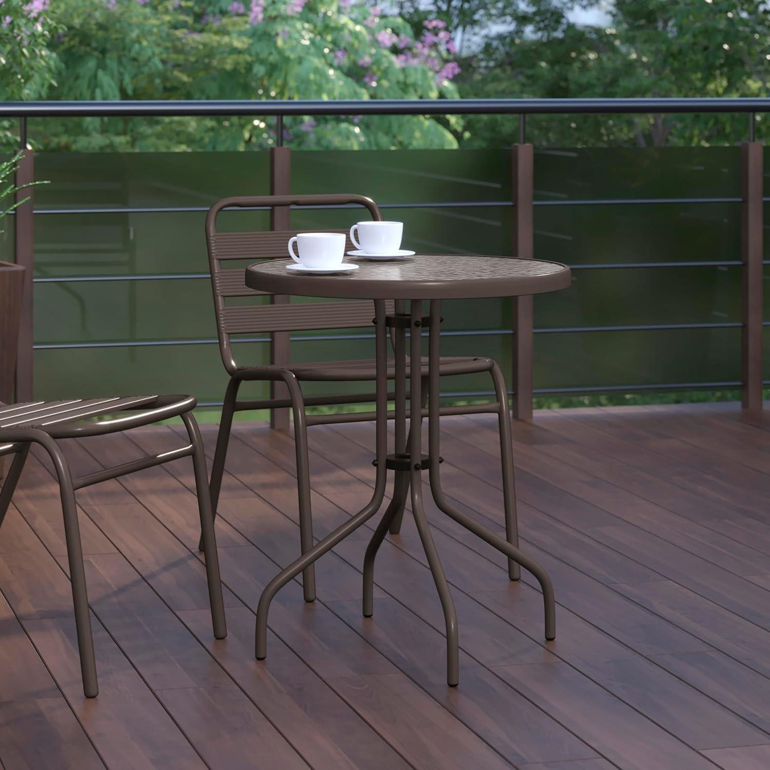 imageFlash Furniture Tory 315quot x 55quot Rectangular Tempered Glass Metal Patio Table with Umbrella Hole Modern Rippled Glass Outdoor Dining Table BlackClear TopBronze Frame