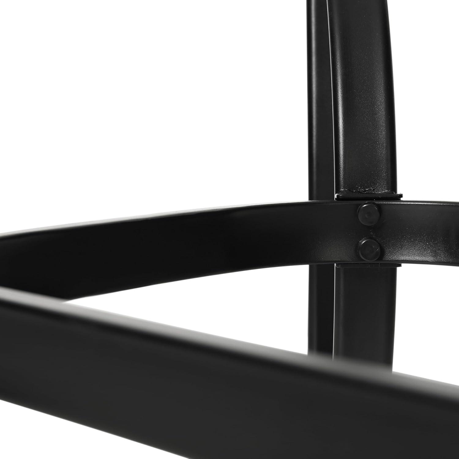 imageFlash Furniture Tory Rectangle Patio Table with Umbrella Hole Commercial AllWeather Table with Heat Resistant Tempered Glass Steel Tube Frame 35x 59 BlackClear TopBlack Frame