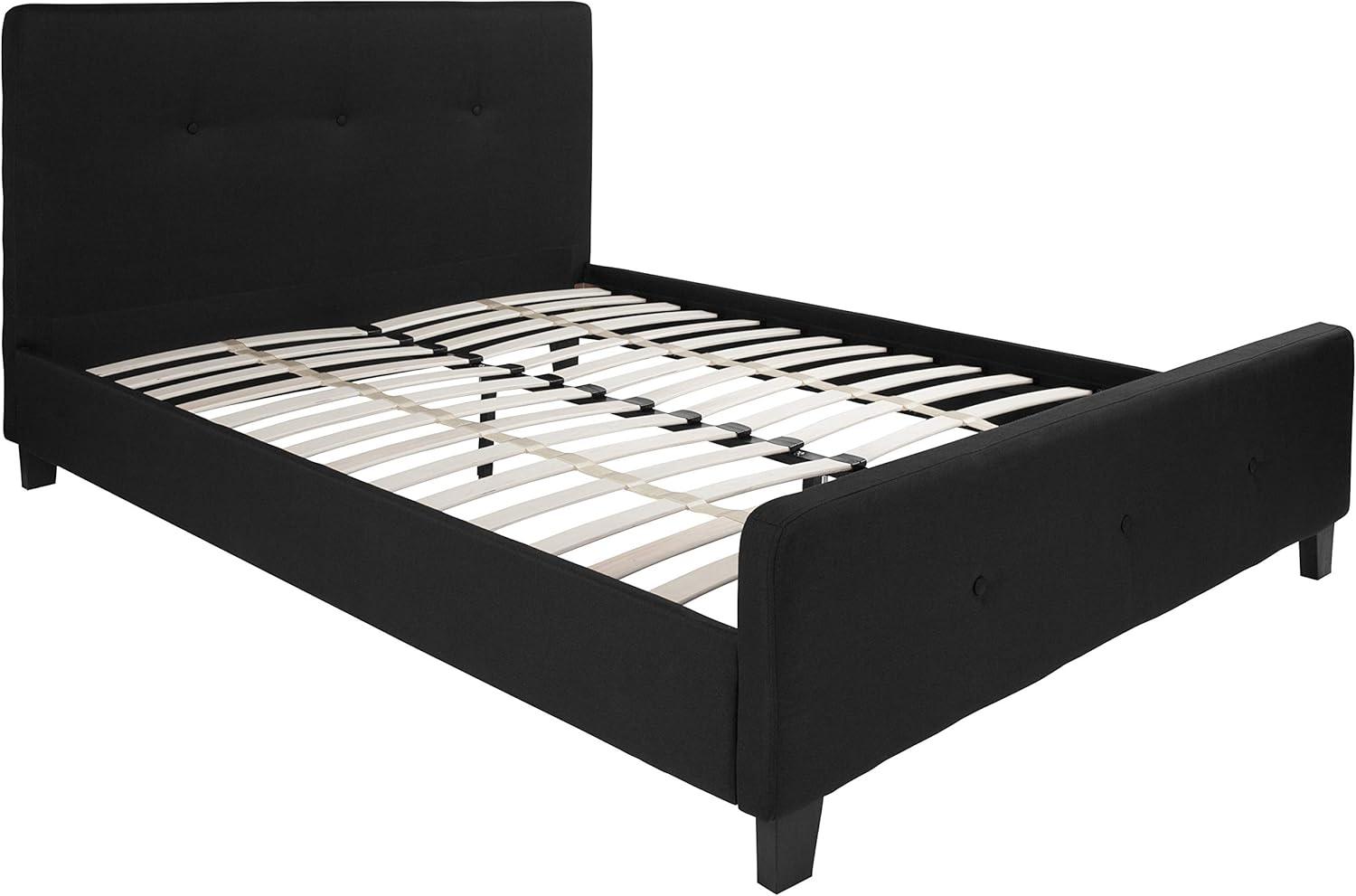 imageFlash Furniture Tribeca Full Size Tufted Upholstered Platform Bed in Black FabricBlack