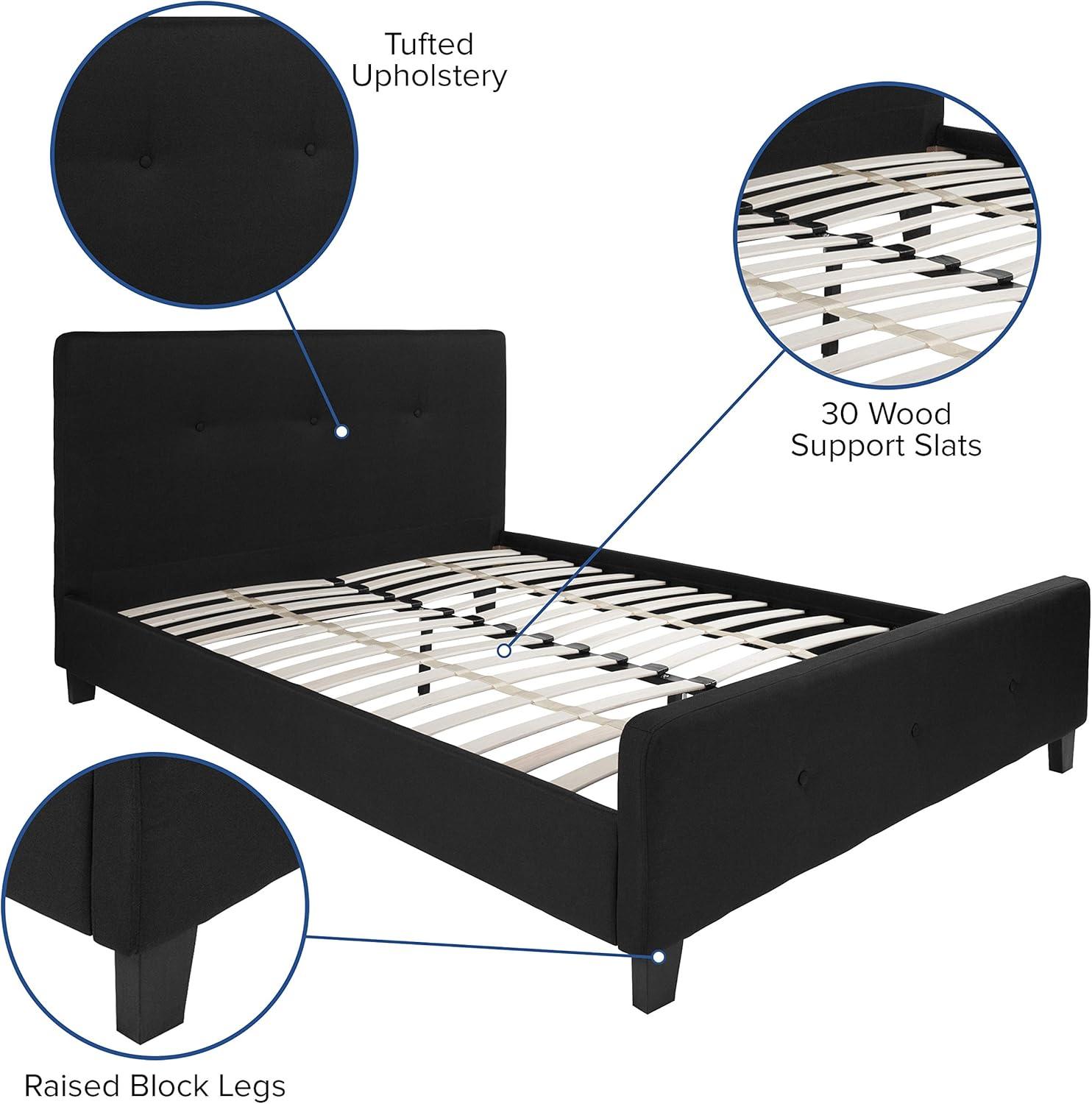imageFlash Furniture Tribeca Full Size Tufted Upholstered Platform Bed in Black FabricBlack