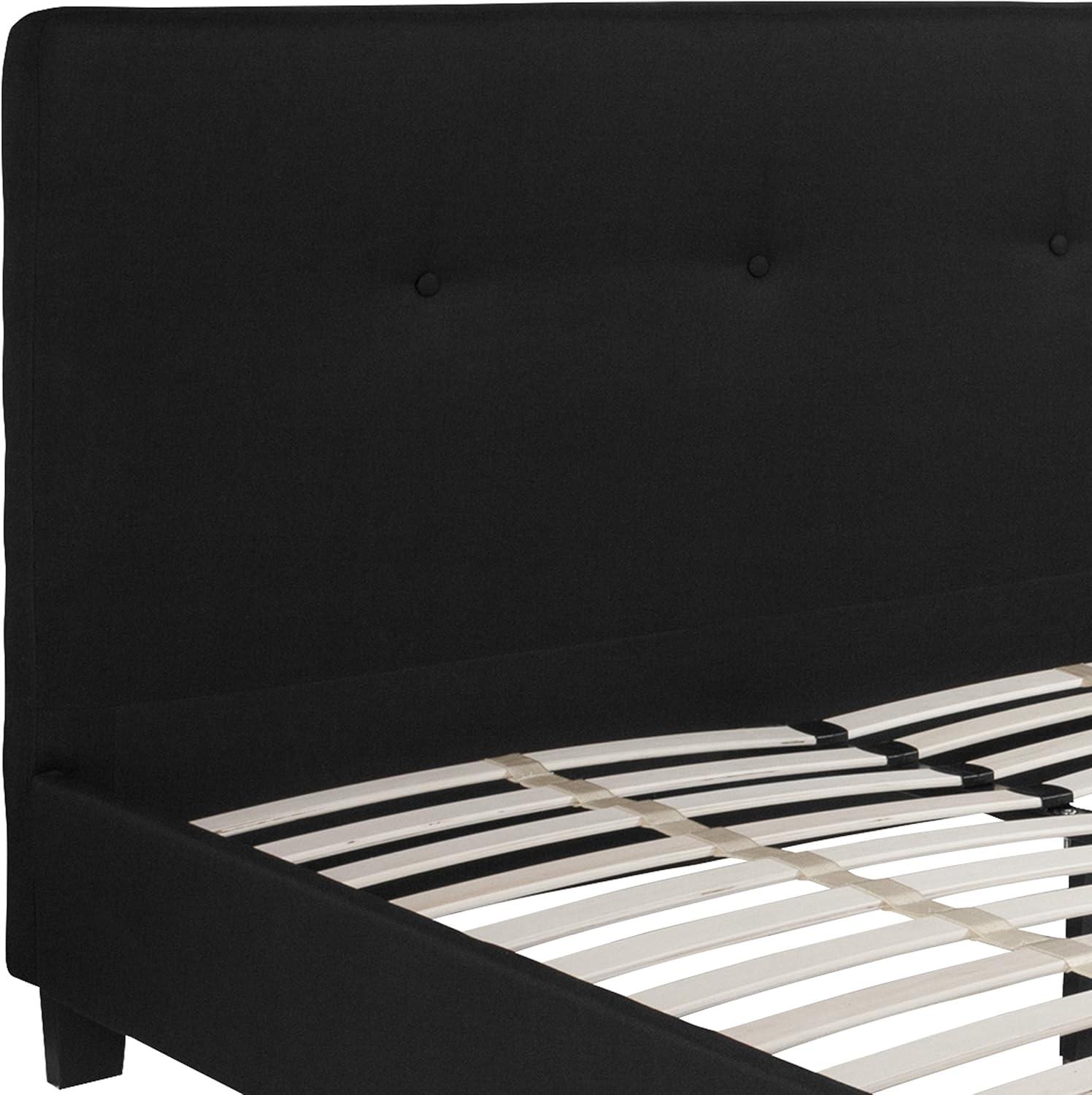 imageFlash Furniture Tribeca Full Size Tufted Upholstered Platform Bed in Black FabricBlack