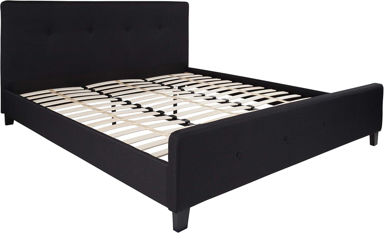 imageFlash Furniture Tribeca Full Size Tufted Upholstered Platform Bed in Black FabricBlack