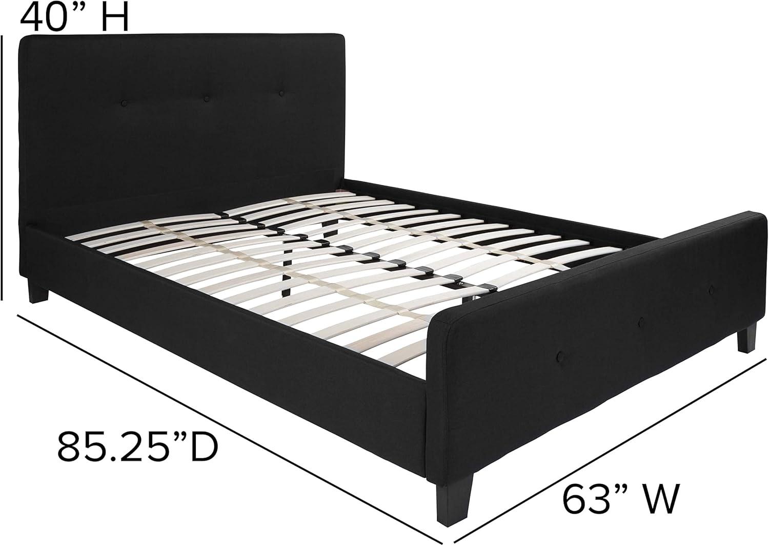 imageFlash Furniture Tribeca Full Size Tufted Upholstered Platform Bed in Black FabricBlack