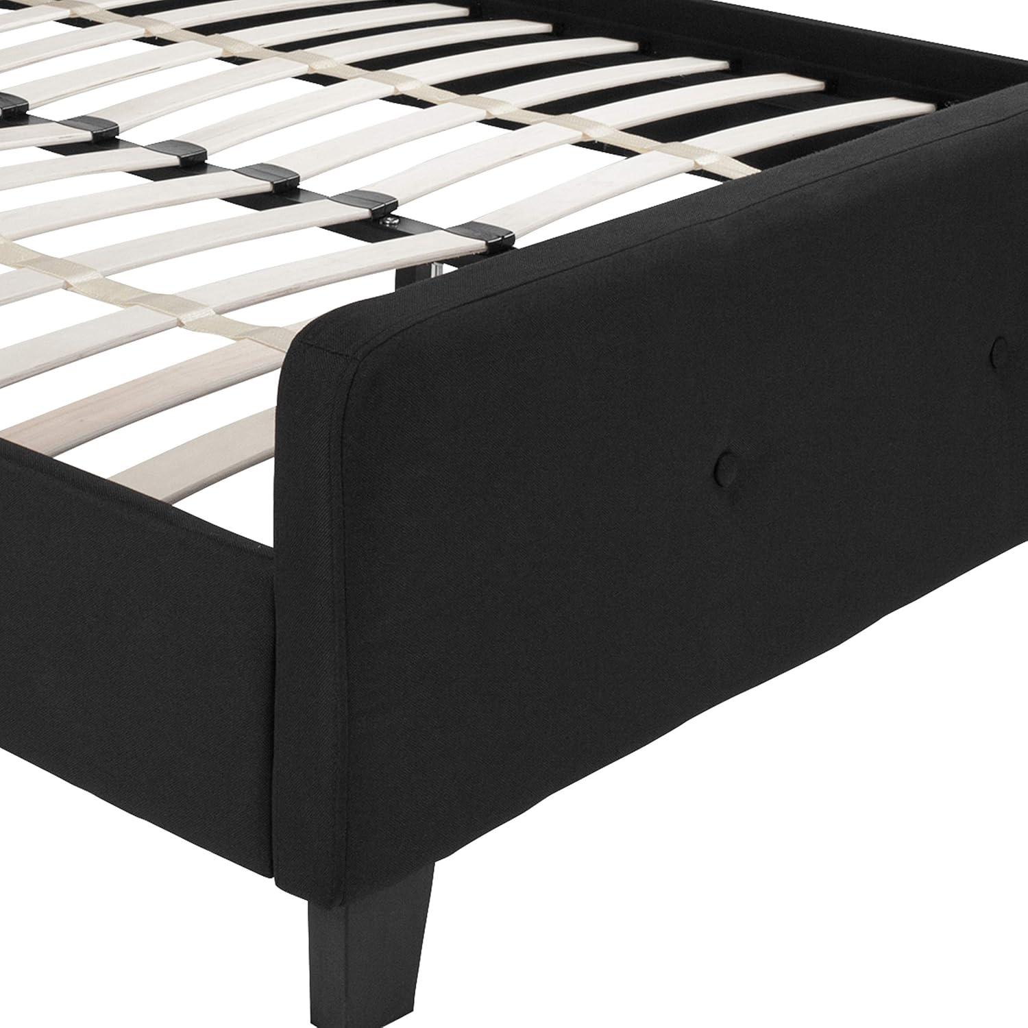imageFlash Furniture Tribeca Full Size Tufted Upholstered Platform Bed in Black FabricBlack