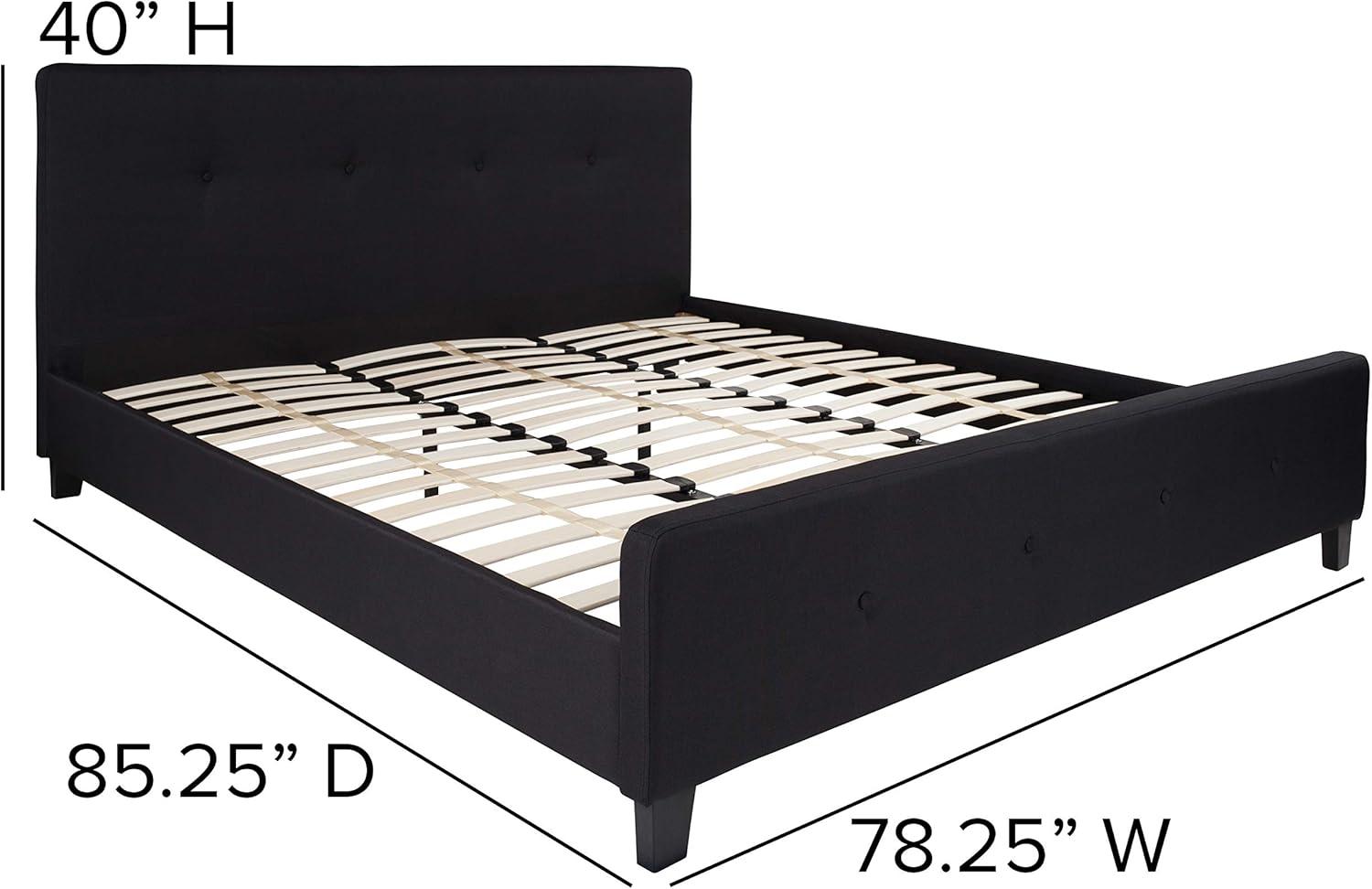 imageFlash Furniture Tribeca Full Size Tufted Upholstered Platform Bed in Black FabricBlack