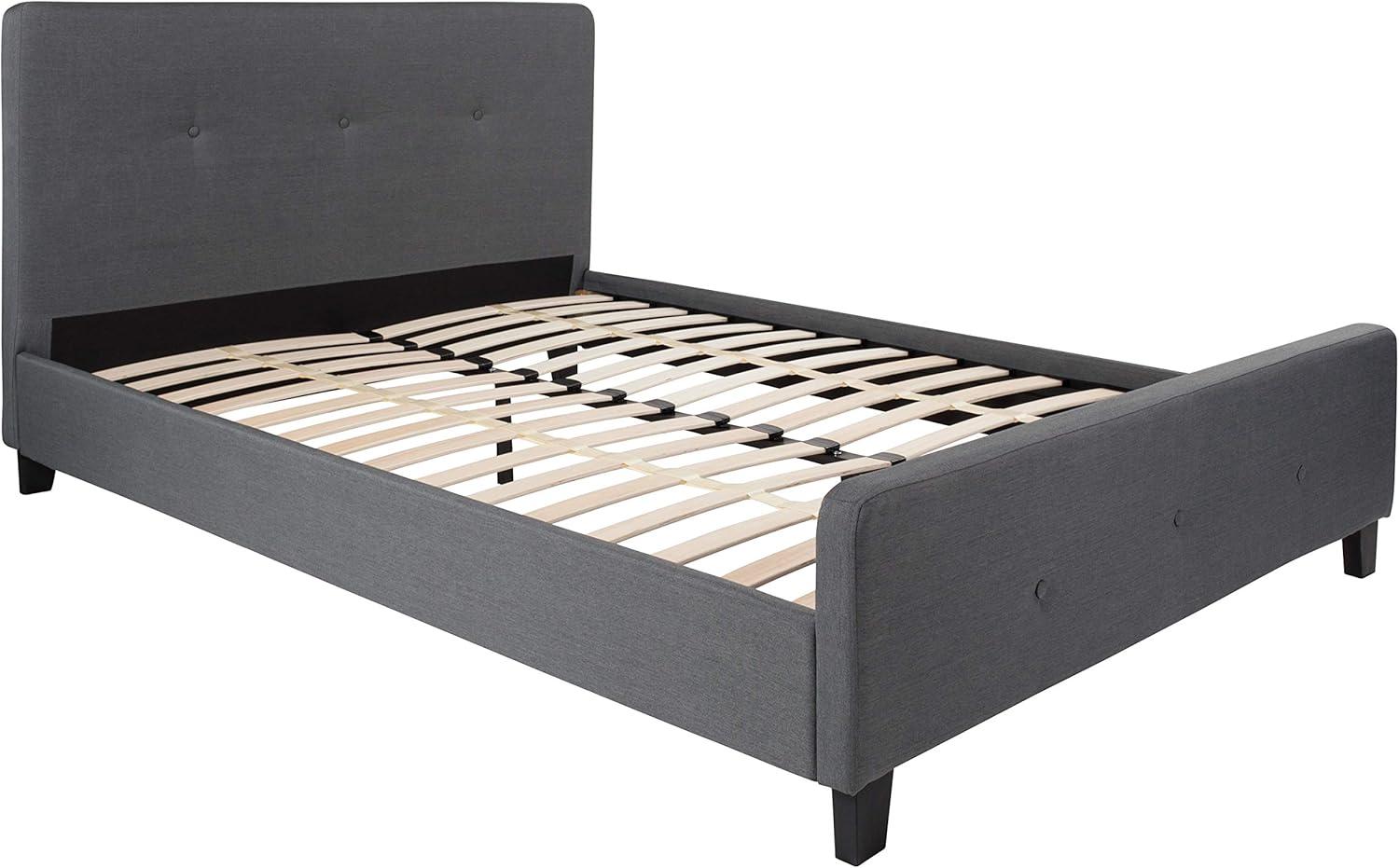 imageFlash Furniture Tribeca Full Size Tufted Upholstered Platform Bed in Black FabricDark Gray
