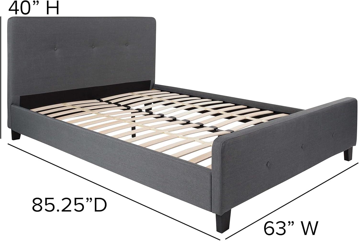 imageFlash Furniture Tribeca Full Size Tufted Upholstered Platform Bed in Black FabricDark Gray
