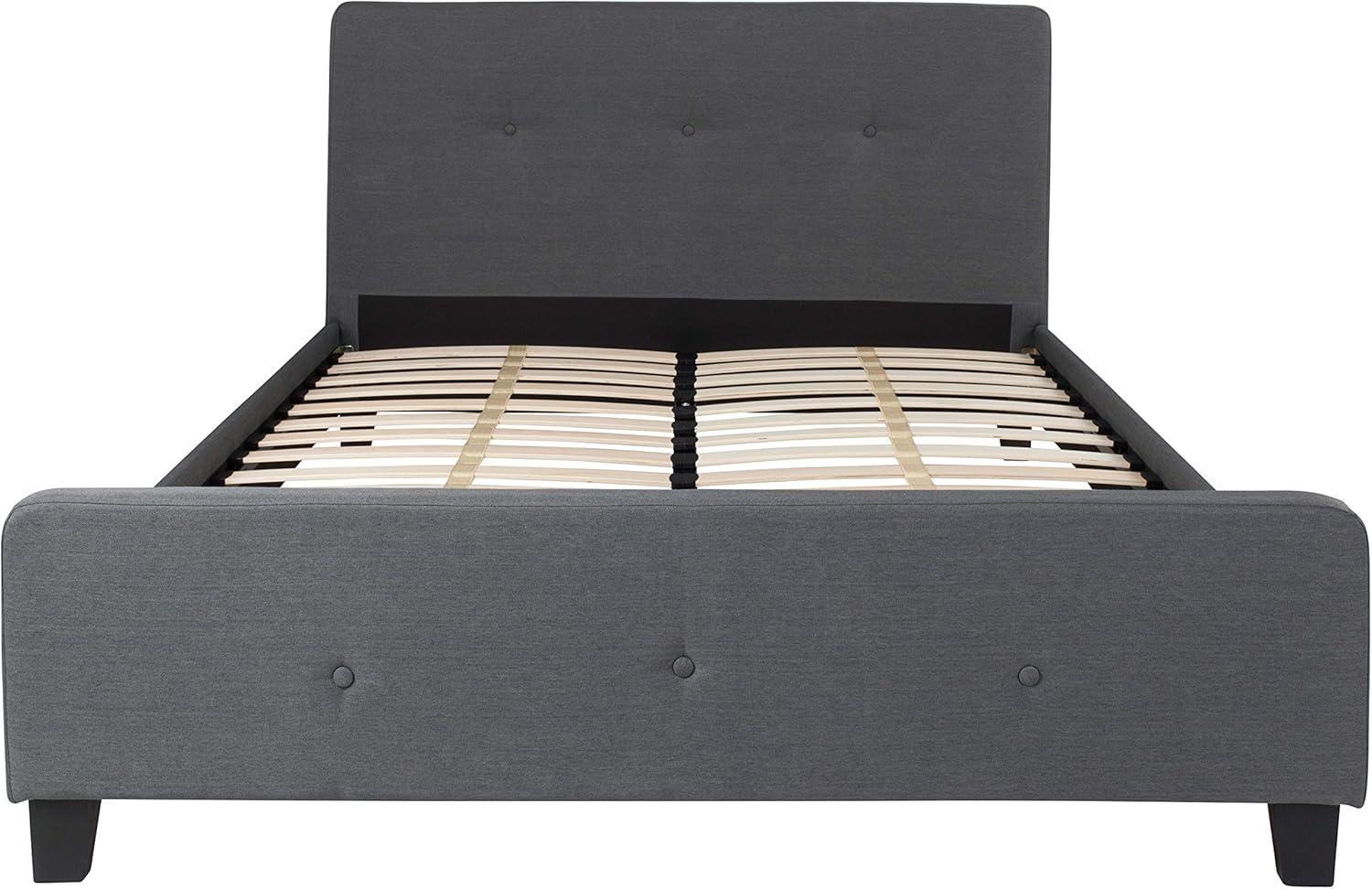 imageFlash Furniture Tribeca Full Size Tufted Upholstered Platform Bed in Black FabricDark Gray