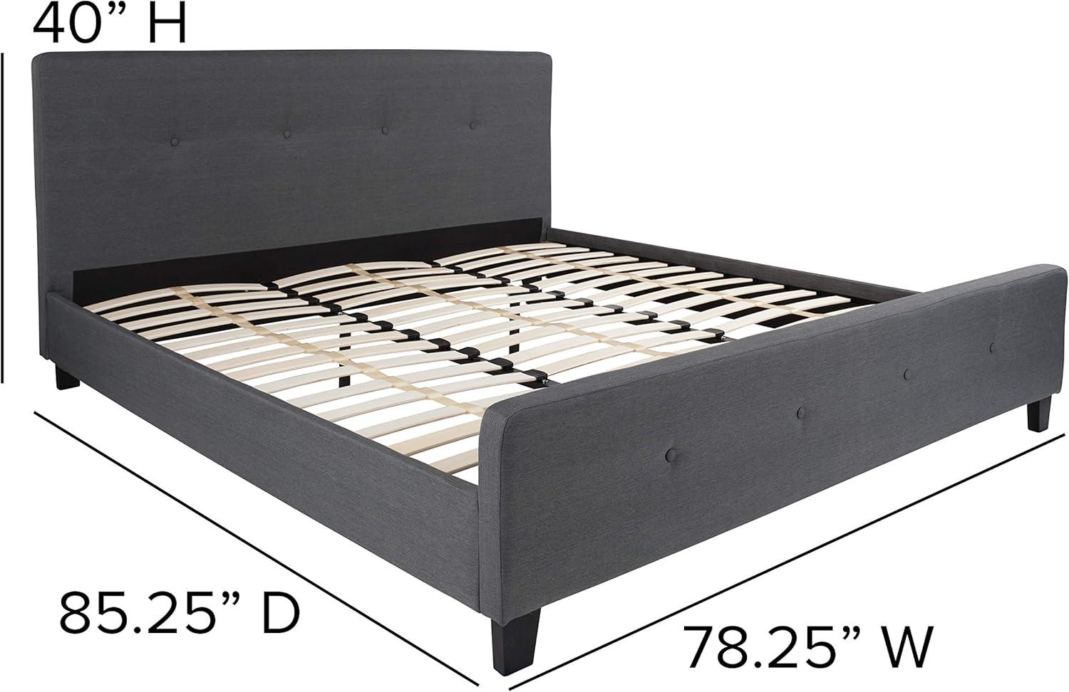 imageFlash Furniture Tribeca Full Size Tufted Upholstered Platform Bed in Black FabricDark Gray