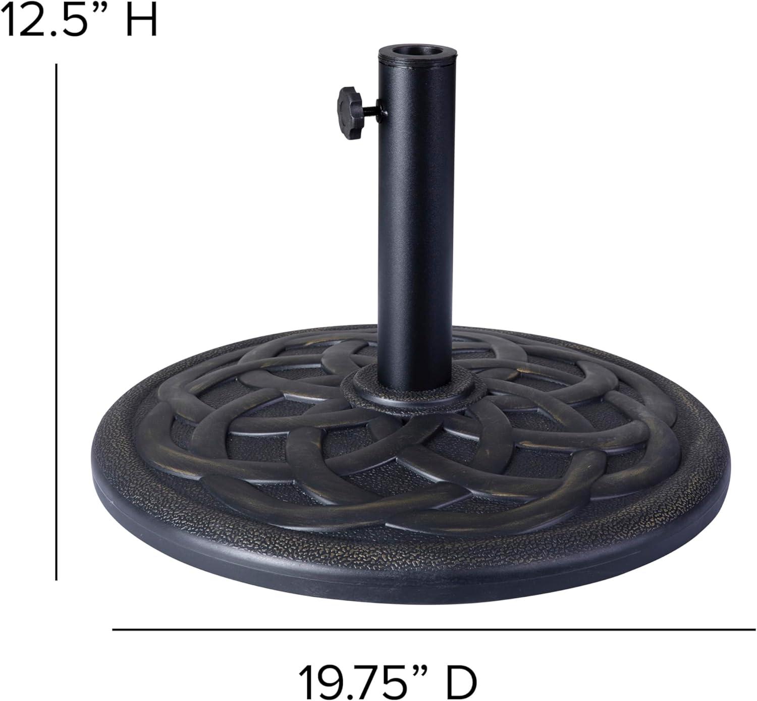imageFlash Furniture Universal Black Cement Patio Umbrella Base with Weatherproof Plastic Polymer Coating 1925quot DiameterBronze