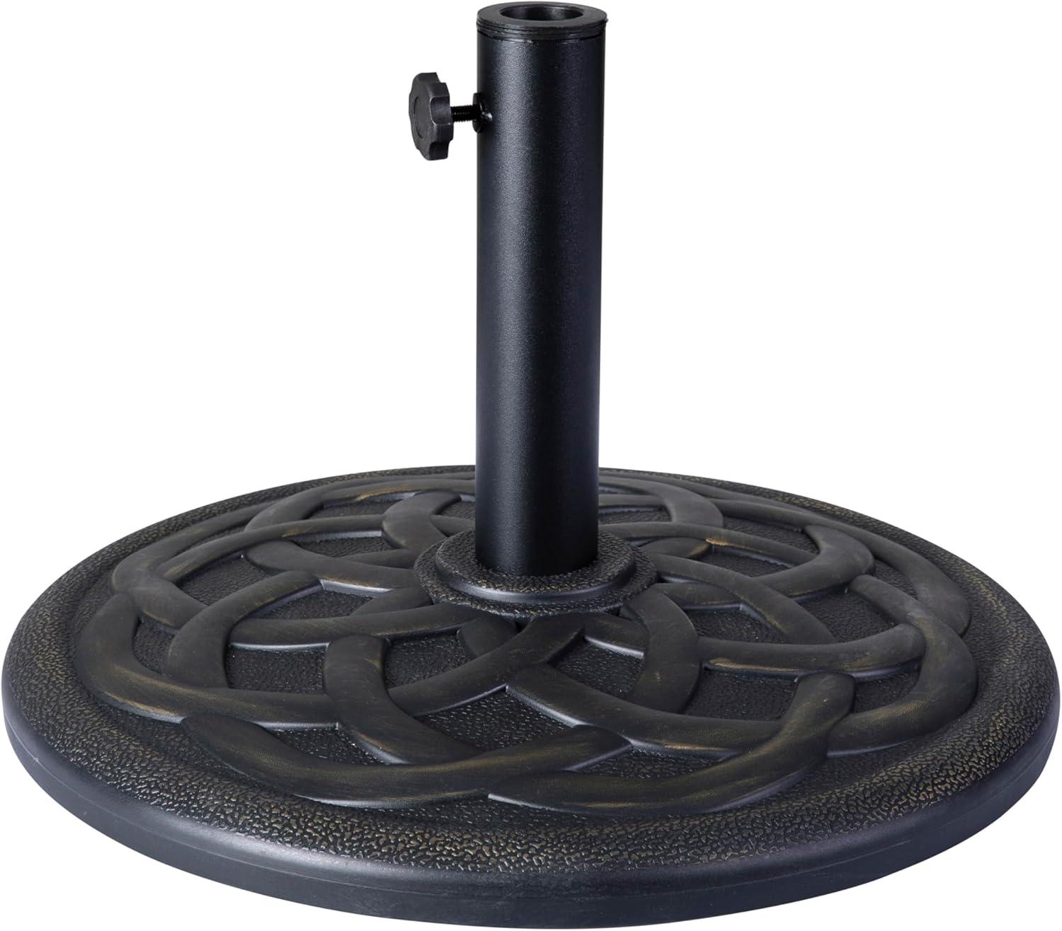 imageFlash Furniture Universal Black Cement Patio Umbrella Base with Weatherproof Plastic Polymer Coating 1925quot DiameterBronze