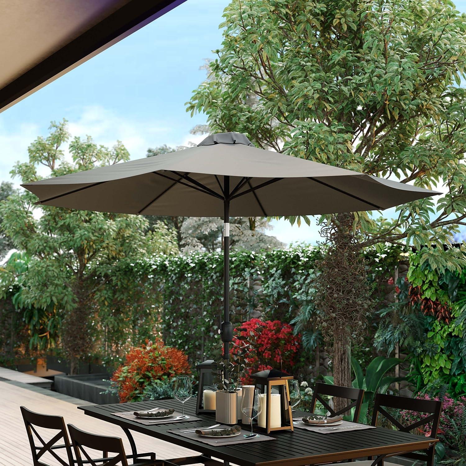 imageFlash Furniture Universal Black Cement Patio Umbrella Base with Weatherproof Plastic Polymer Coating 1925quot DiameterGray
