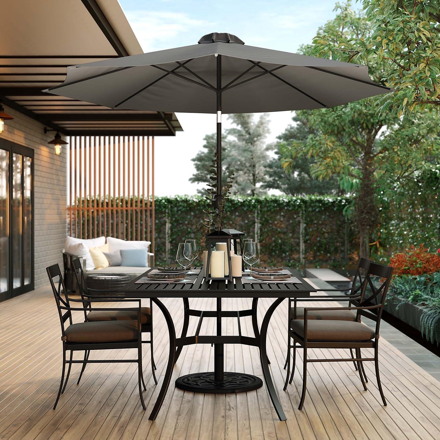 imageFlash Furniture Universal Black Cement Patio Umbrella Base with Weatherproof Plastic Polymer Coating 1925quot DiameterGray