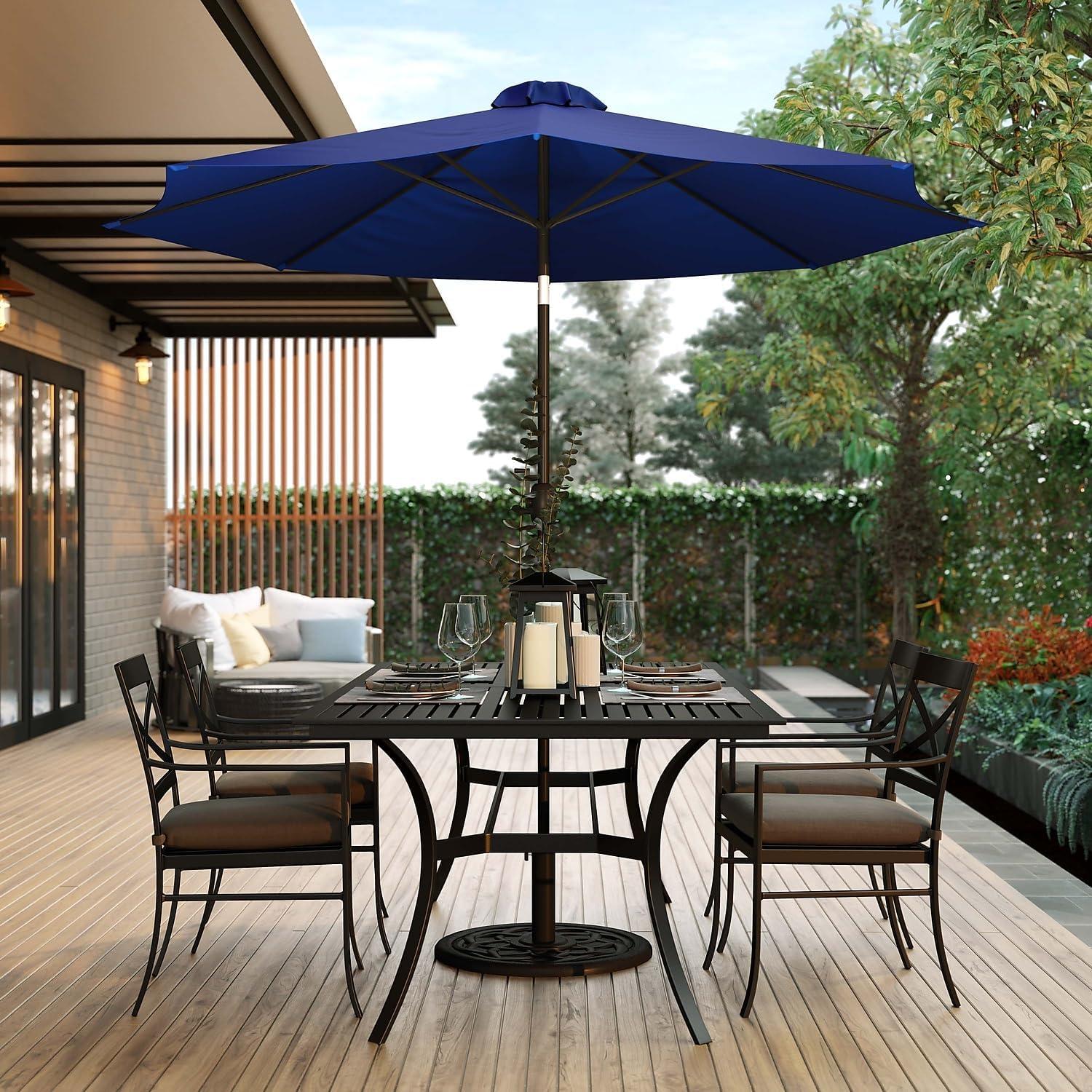 imageFlash Furniture Universal Black Cement Patio Umbrella Base with Weatherproof Plastic Polymer Coating 1925quot DiameterNavy