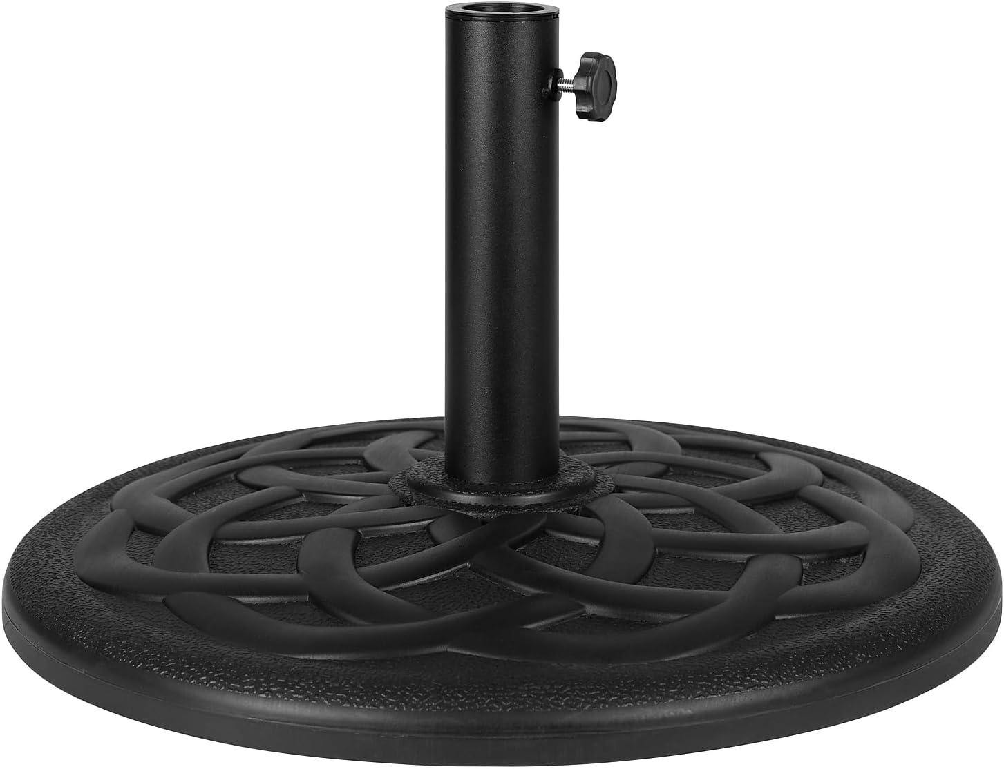 imageFlash Furniture Universal Black Cement Patio Umbrella Base with Weatherproof Plastic Polymer Coating 1925quot DiameterNavy