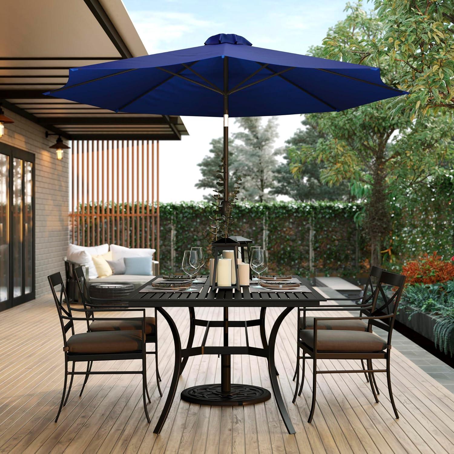 imageFlash Furniture Universal Black Cement Patio Umbrella Base with Weatherproof Plastic Polymer Coating 1925quot DiameterNavy