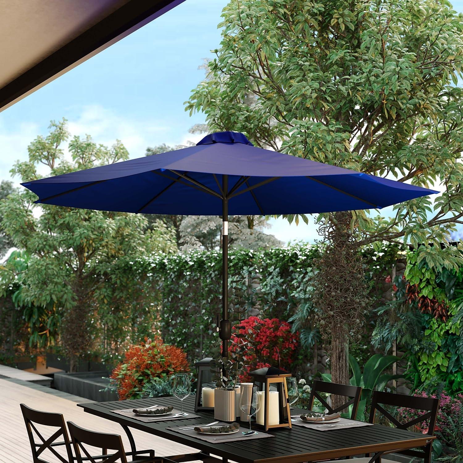 imageFlash Furniture Universal Black Cement Patio Umbrella Base with Weatherproof Plastic Polymer Coating 1925quot DiameterNavy