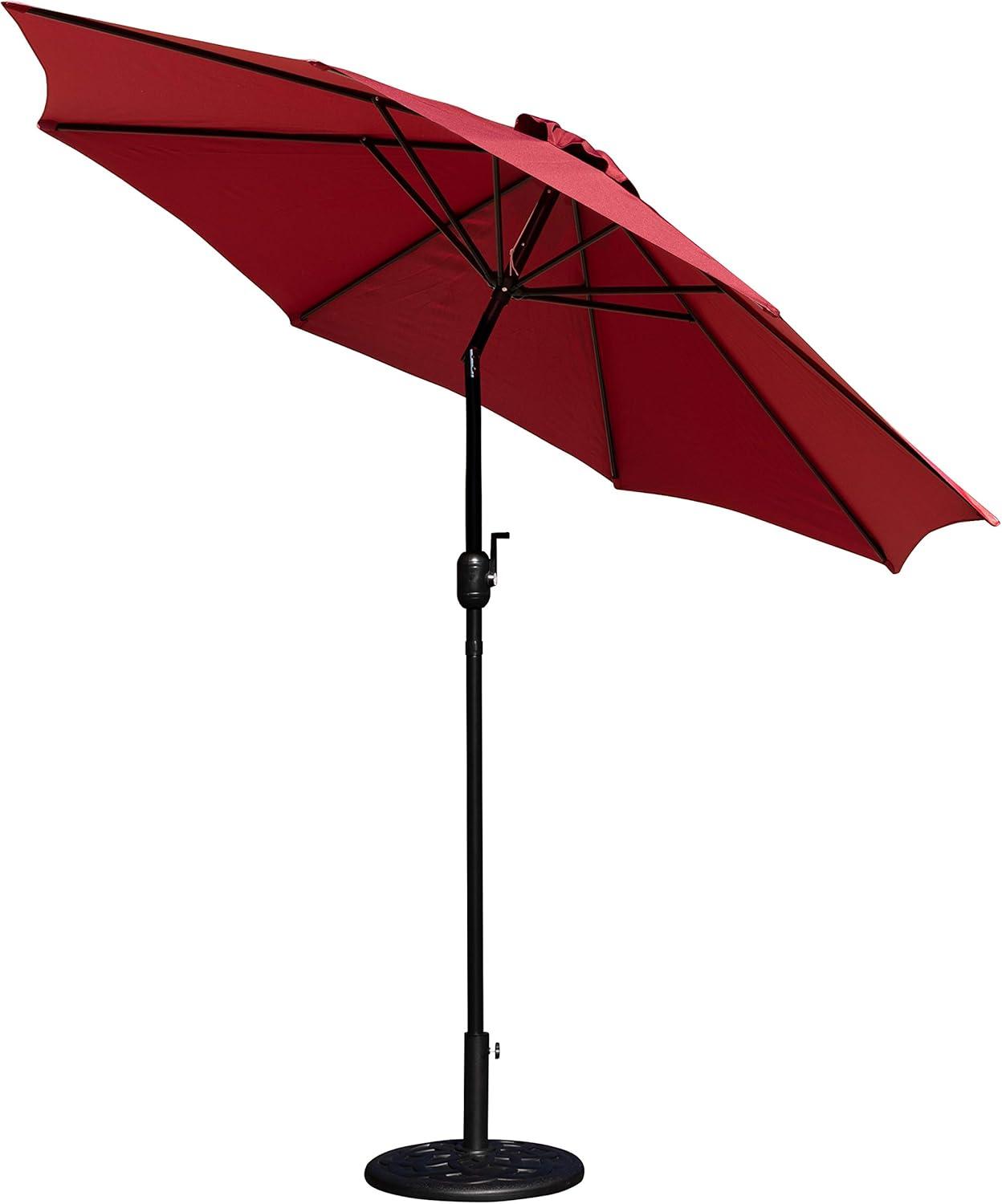 imageFlash Furniture Universal Black Cement Patio Umbrella Base with Weatherproof Plastic Polymer Coating 1925quot DiameterRed