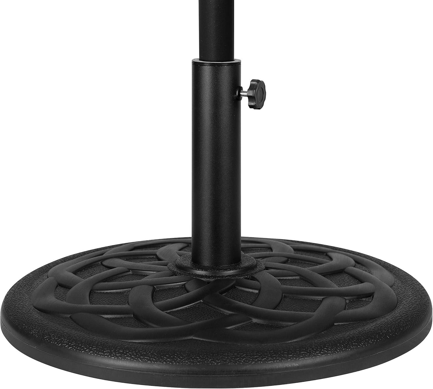 imageFlash Furniture Universal Black Cement Patio Umbrella Base with Weatherproof Plastic Polymer Coating 1925quot DiameterRed