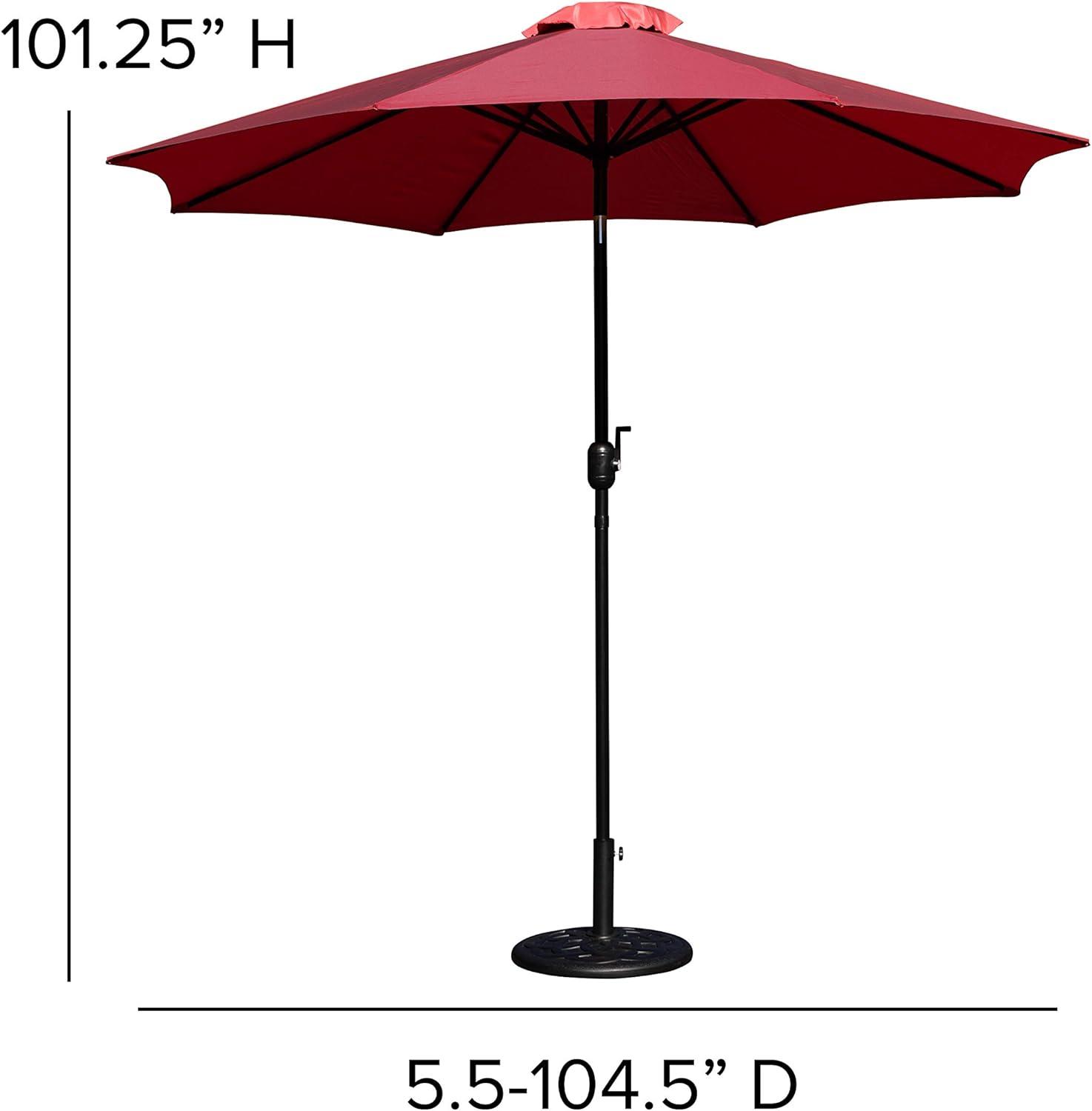 imageFlash Furniture Universal Black Cement Patio Umbrella Base with Weatherproof Plastic Polymer Coating 1925quot DiameterRed