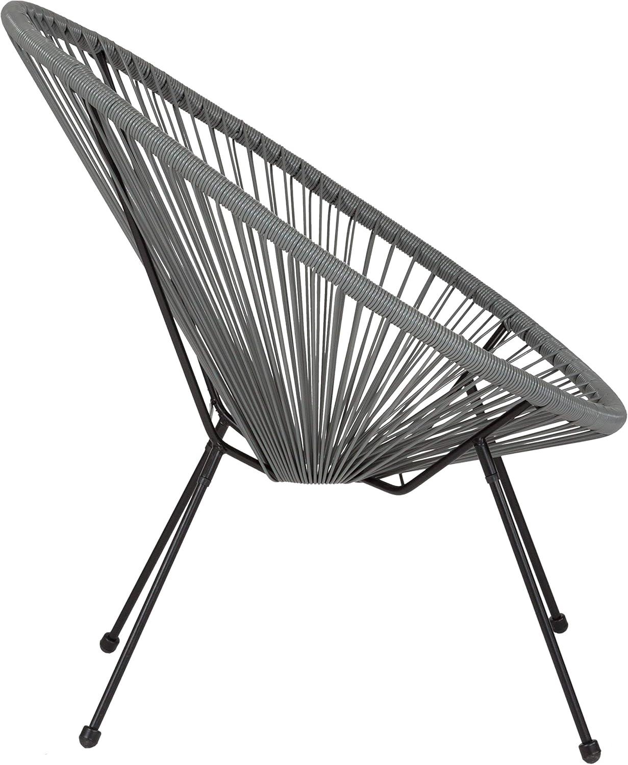 imageFlash Furniture Valencia Oval Comfort Series Take Ten White Papasan Lounge ChairGrey