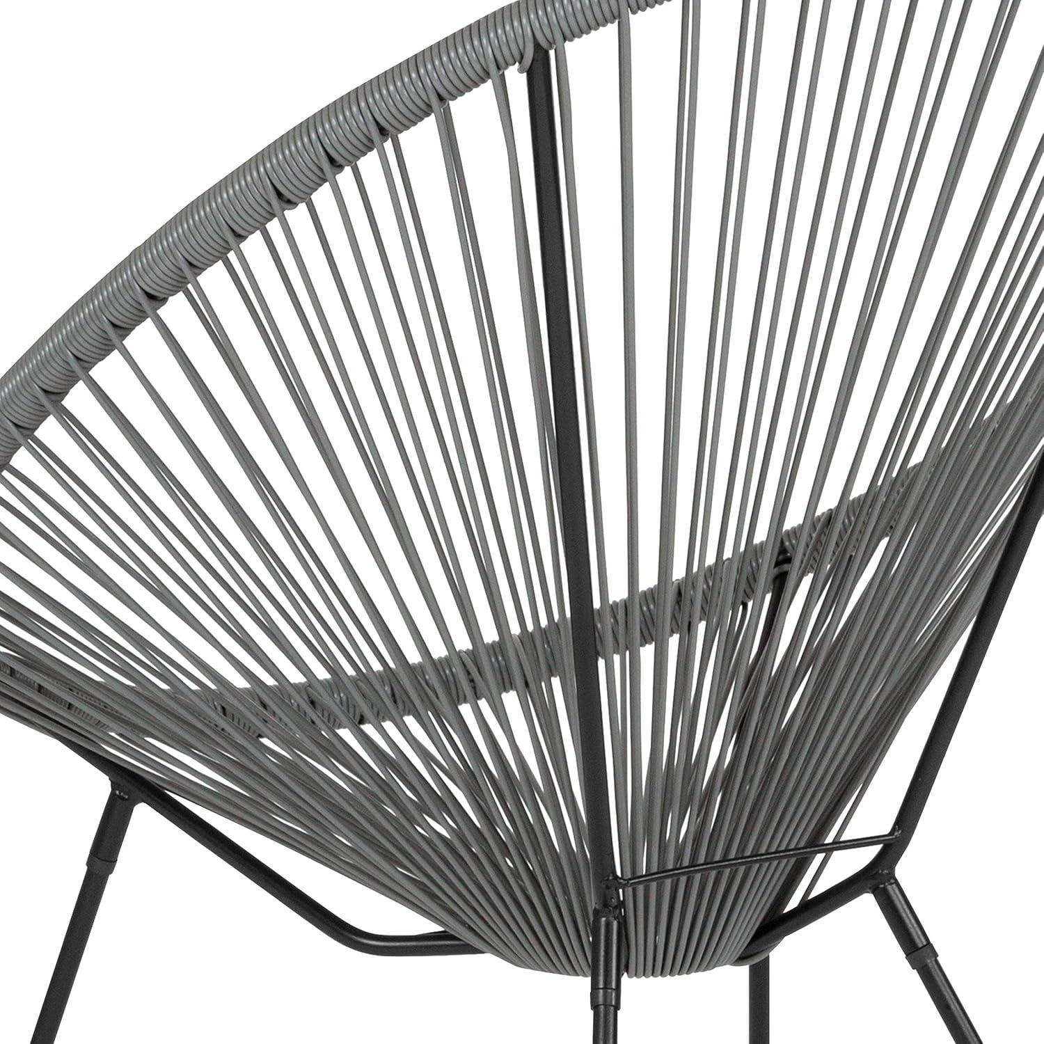 imageFlash Furniture Valencia Oval Comfort Series Take Ten White Papasan Lounge ChairGrey