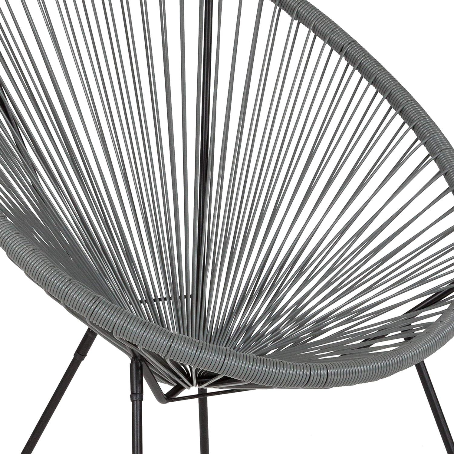 imageFlash Furniture Valencia Oval Comfort Series Take Ten White Papasan Lounge ChairGrey