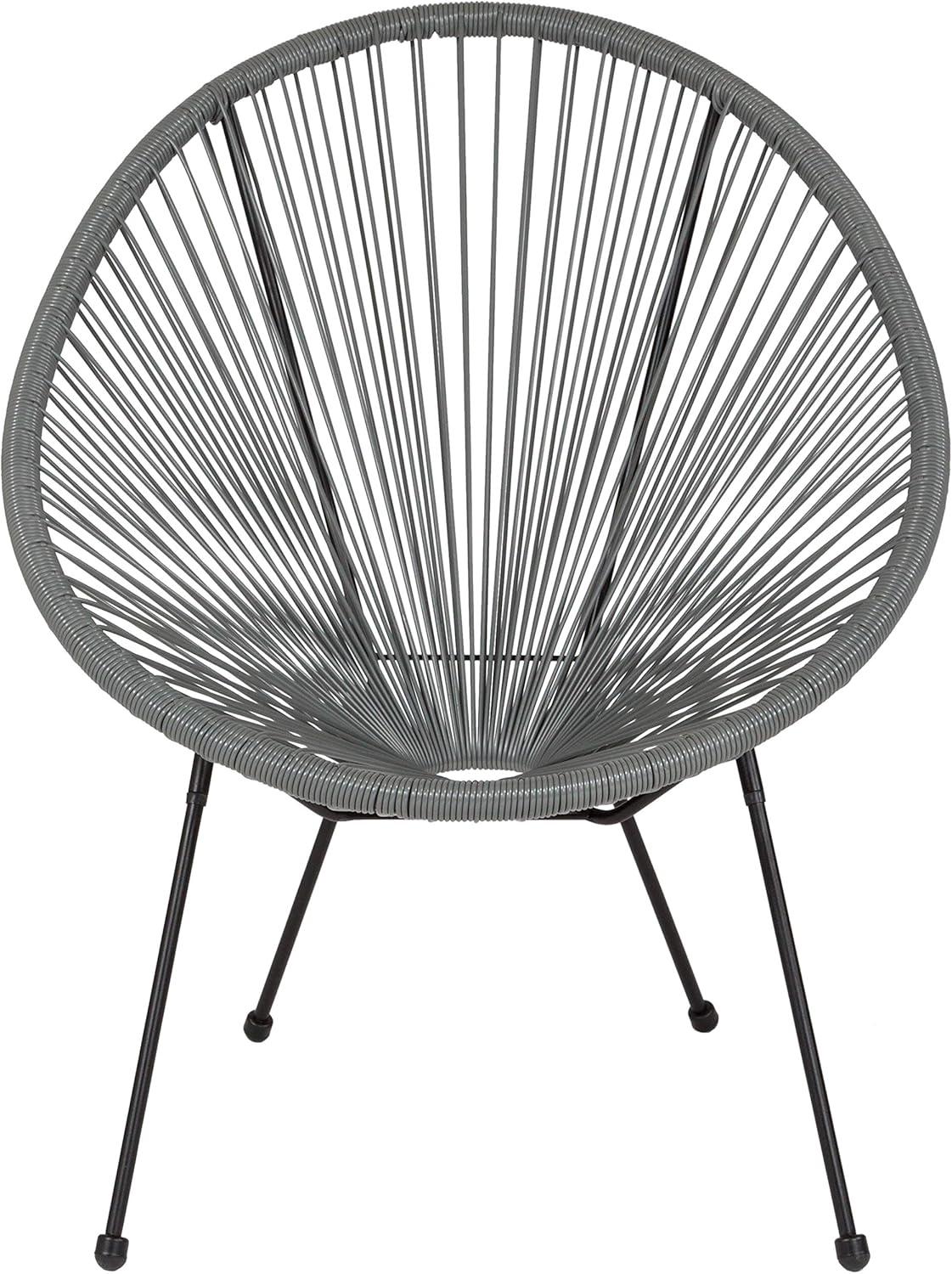 imageFlash Furniture Valencia Oval Comfort Series Take Ten White Papasan Lounge ChairGrey