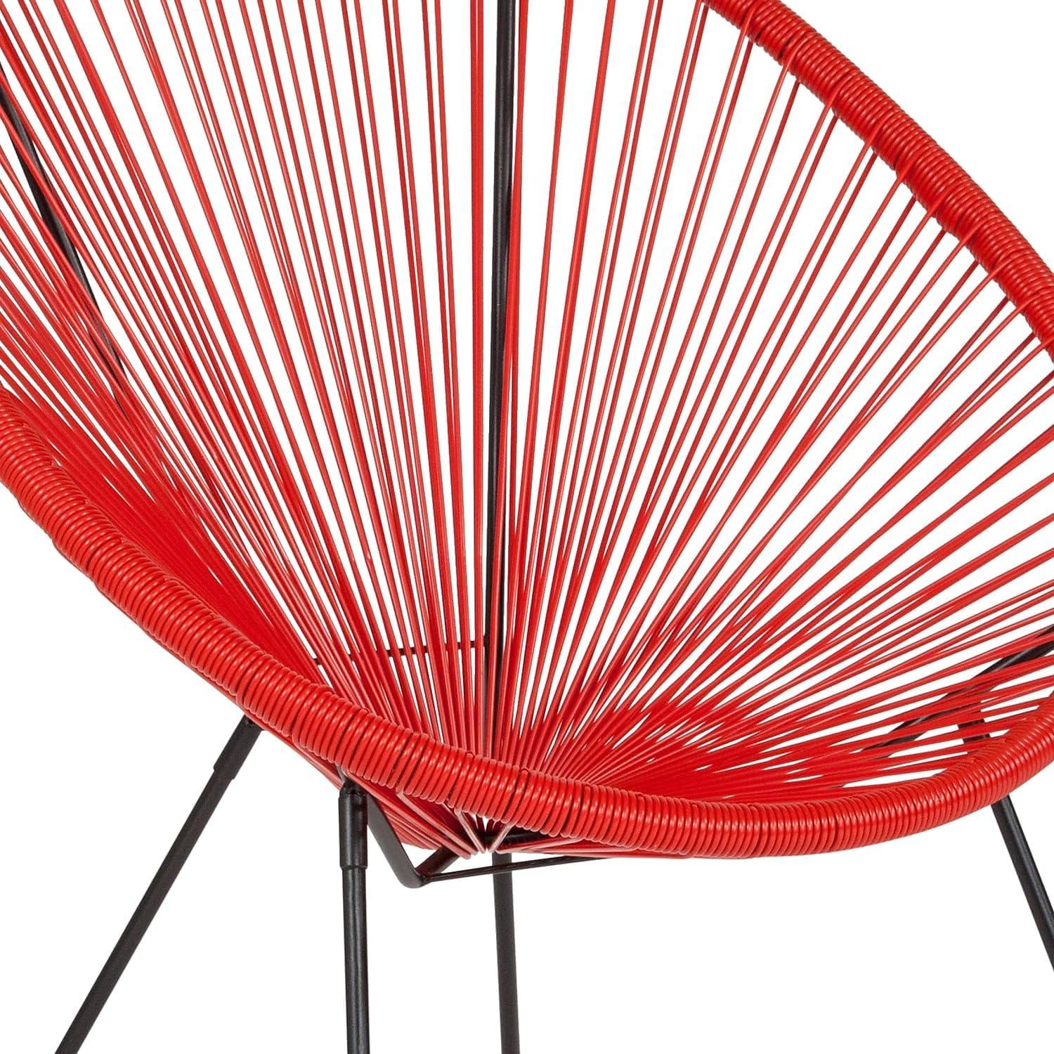 imageFlash Furniture Valencia Oval Comfort Series Take Ten White Papasan Lounge ChairRed