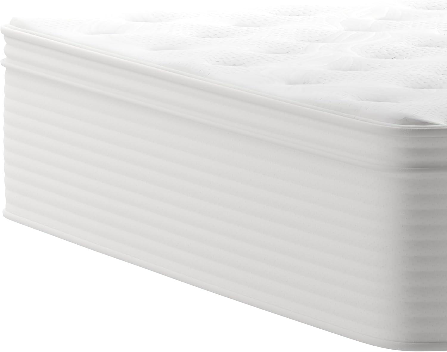 imageFlash Furniture Vista Hospitality Grade Commercial Mattress in a Box 14 Inch Premium Memory Foam Hybrid Pocket Spring Mattress Reinforced Edge Support Queen WhiteFull