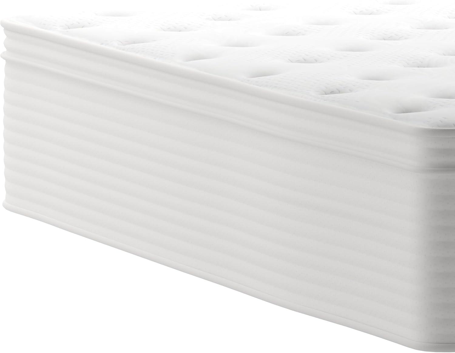 imageFlash Furniture Vista Hospitality Grade Commercial Mattress in a Box 14 Inch Premium Memory Foam Hybrid Pocket Spring Mattress Reinforced Edge Support Queen WhiteQueen