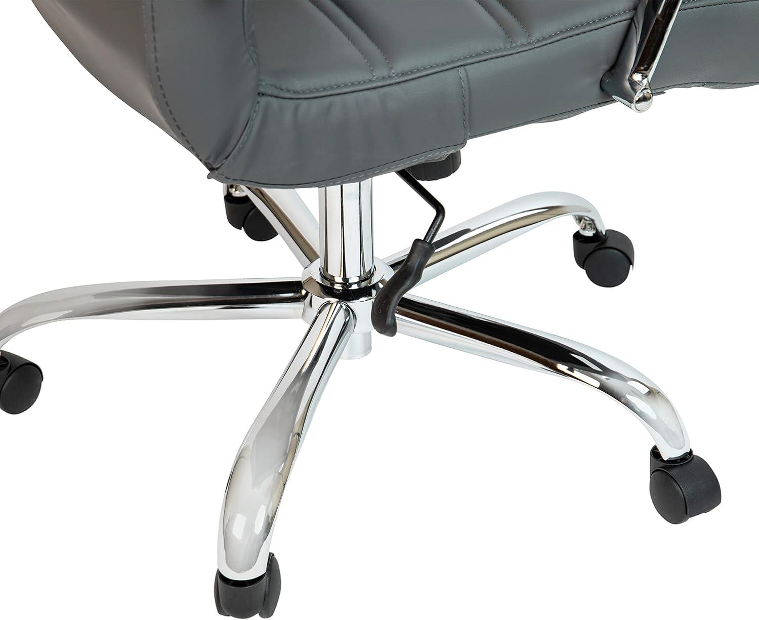 imageFlash Furniture Whitney HighBack Swivel LeatherSoft Desk Chair with Padded Seat and Armrests Adjustable Height Padded Office Chair BlackGoldGray LeathersoftChrome Frame