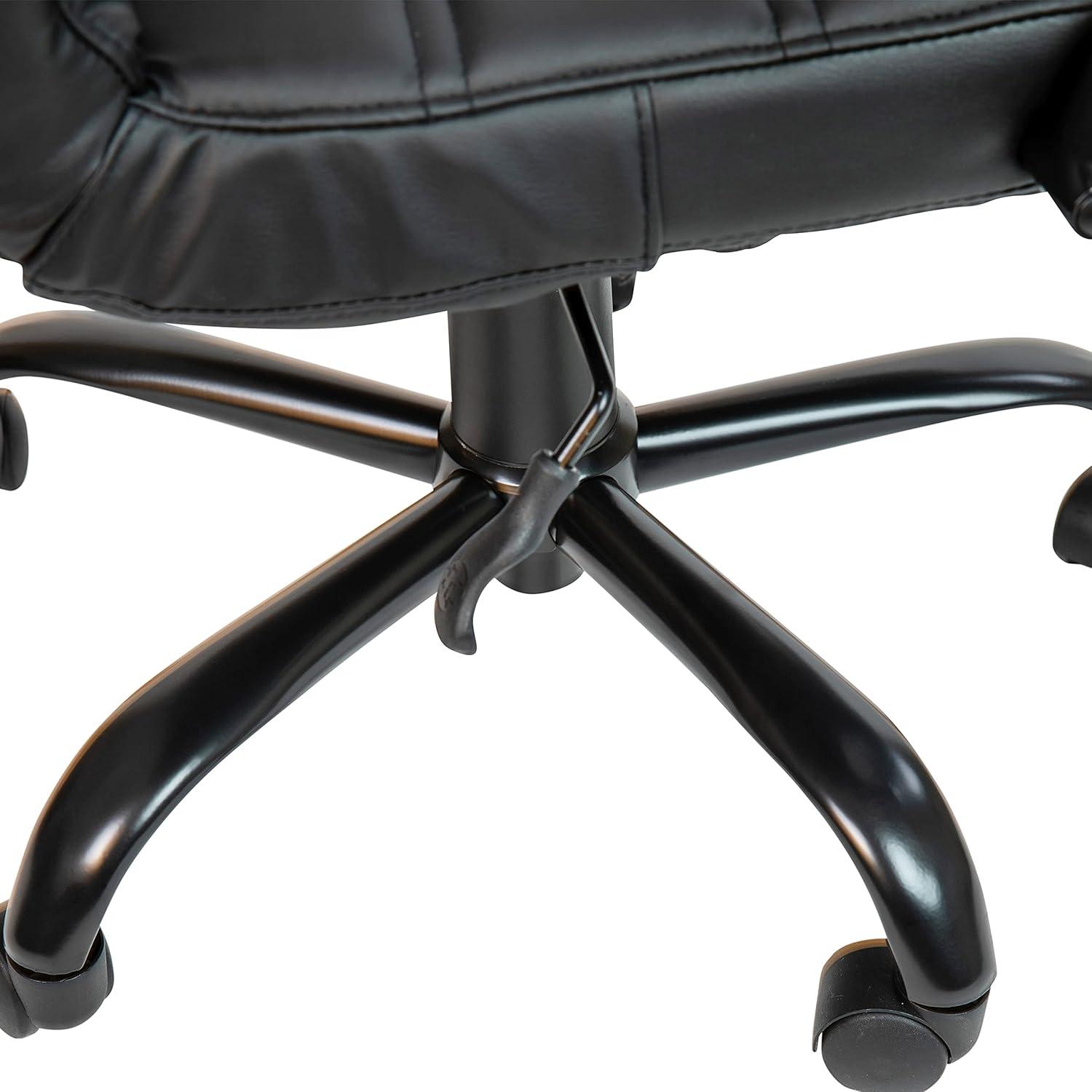 imageFlash Furniture Whitney MidBack Swivel LeatherSoft Desk Chair with Padded Seat and Armrests Adjustable Height Padded Office Chair BlackBlack
