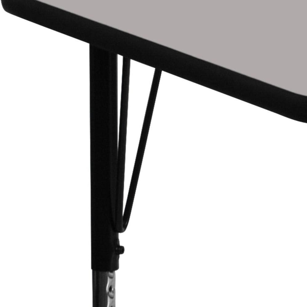 imageFlash Furniture Wren 24W x 60L Rectangular Yellow HP Laminate Activity Table Standard Height Adjustable LegsGrey
