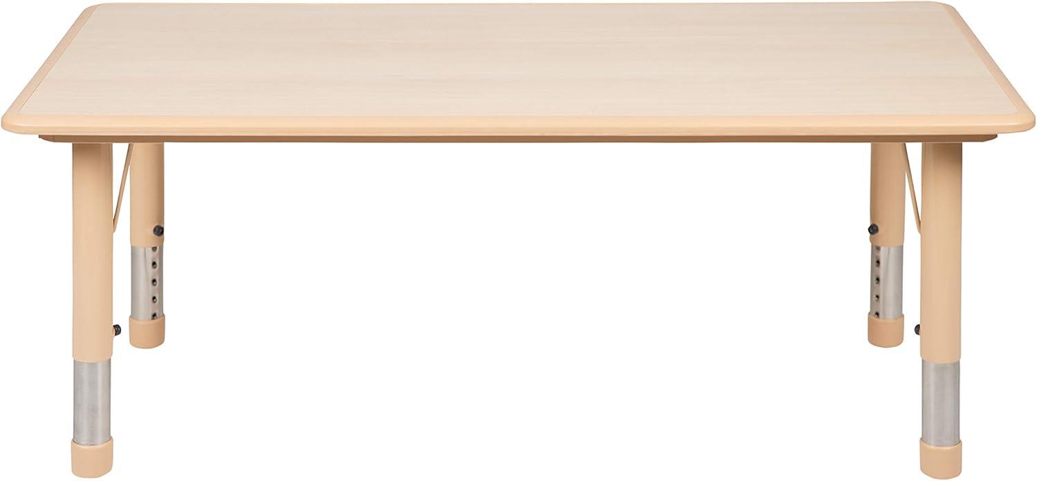 imageFlash Furniture Wren Adjustable Classroom Activity Table for School and Home Plastic Activity Table for Kids 23625quot W x 4725quot L GrayBlueNatural