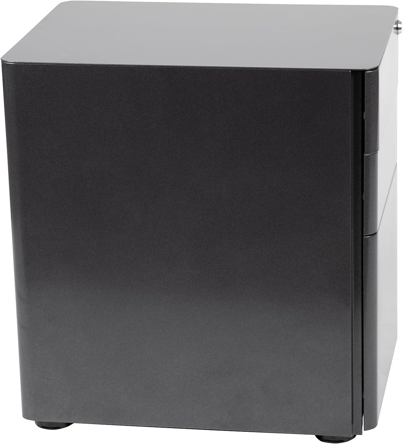 imageFlash Furniture Wren Ergonomic 3Drawer Mobile Locking Filing Cabinet with AntiTilt Mechanism ampamp LetterLegal Drawer White with Red FaceplateBlack