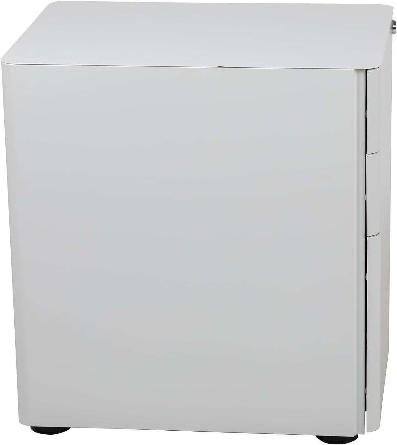 imageFlash Furniture Wren Ergonomic 3Drawer Mobile Locking Filing Cabinet with AntiTilt Mechanism ampamp LetterLegal Drawer White with Red FaceplateWhite