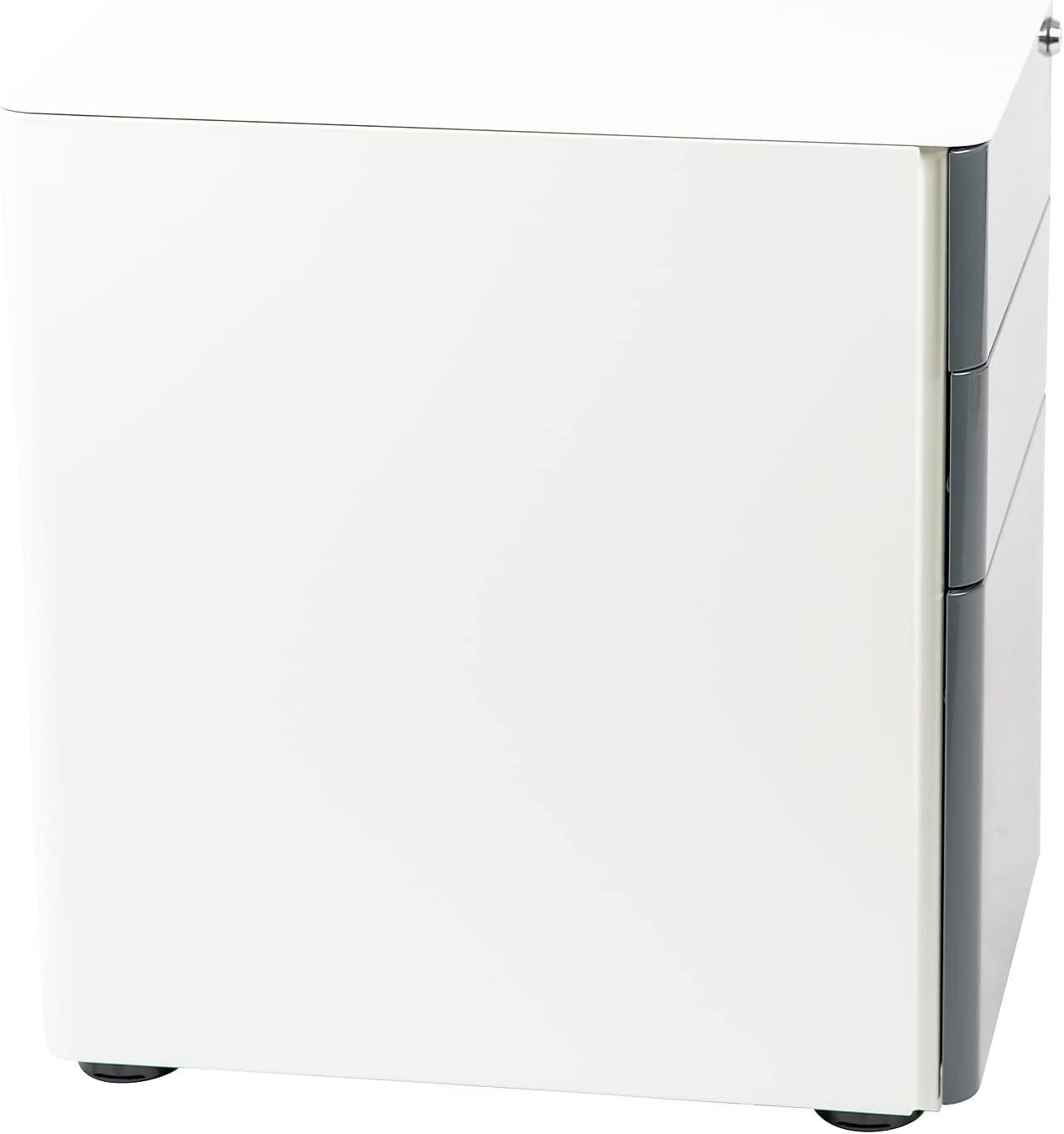 imageFlash Furniture Wren Ergonomic 3Drawer Mobile Locking Filing Cabinet with AntiTilt Mechanism ampamp LetterLegal Drawer White with Red FaceplateWhite and Charcoal