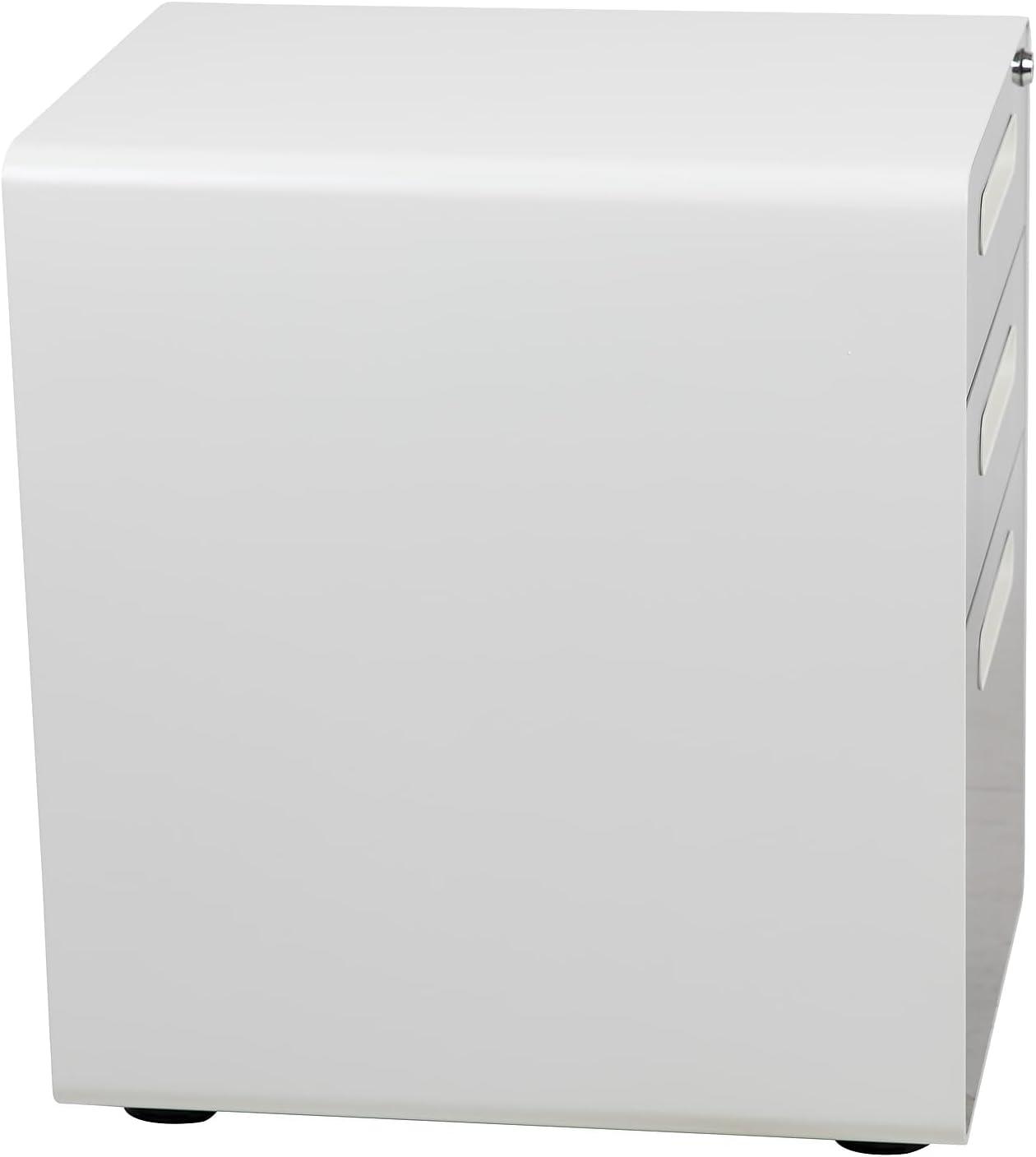 imageFlash Furniture Wren Ergonomic 3Drawer Mobile Locking Filing Cabinet with AntiTilt Mechanism ampamp LetterLegal Drawer White with Red FaceplateWhite and Charcoal