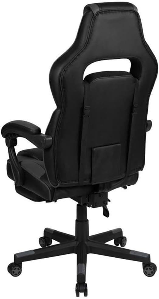 imageFlash Furniture X30 Gaming Chair Racing Office Ergonomic Computer Chair with Fully Reclining Back and SlideOut Footrest in Gray LeatherSoftBlackGray