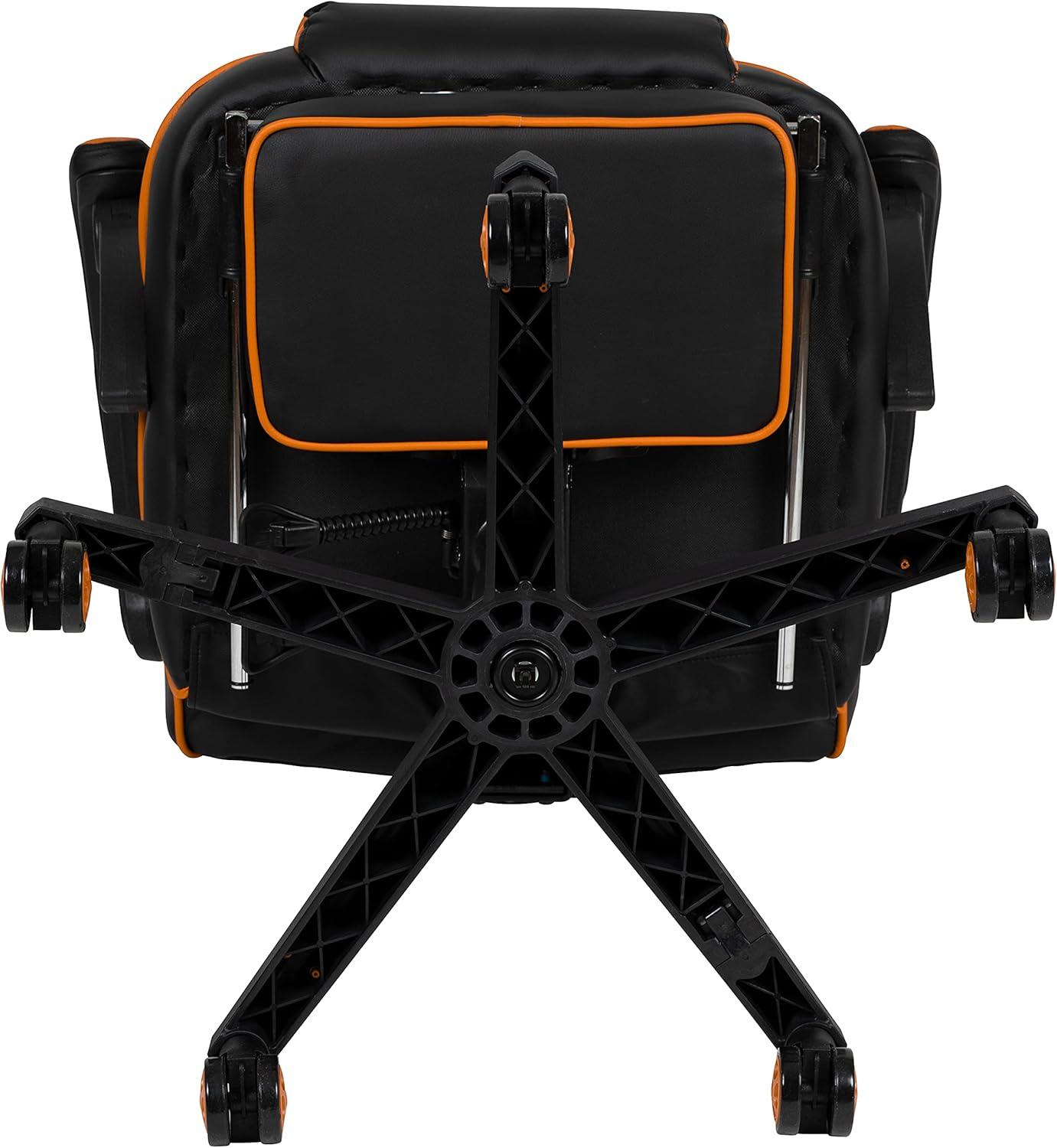 imageFlash Furniture X30 Gaming Chair Racing Office Ergonomic Computer Chair with Fully Reclining Back and SlideOut Footrest in Gray LeatherSoftBlackOrange