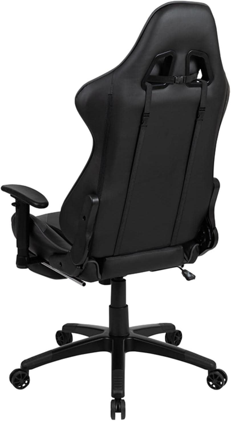 imageFlash Furniture X30 Gaming Chair Racing Office Ergonomic Computer Chair with Fully Reclining Back and SlideOut Footrest in Gray LeatherSoftGrey