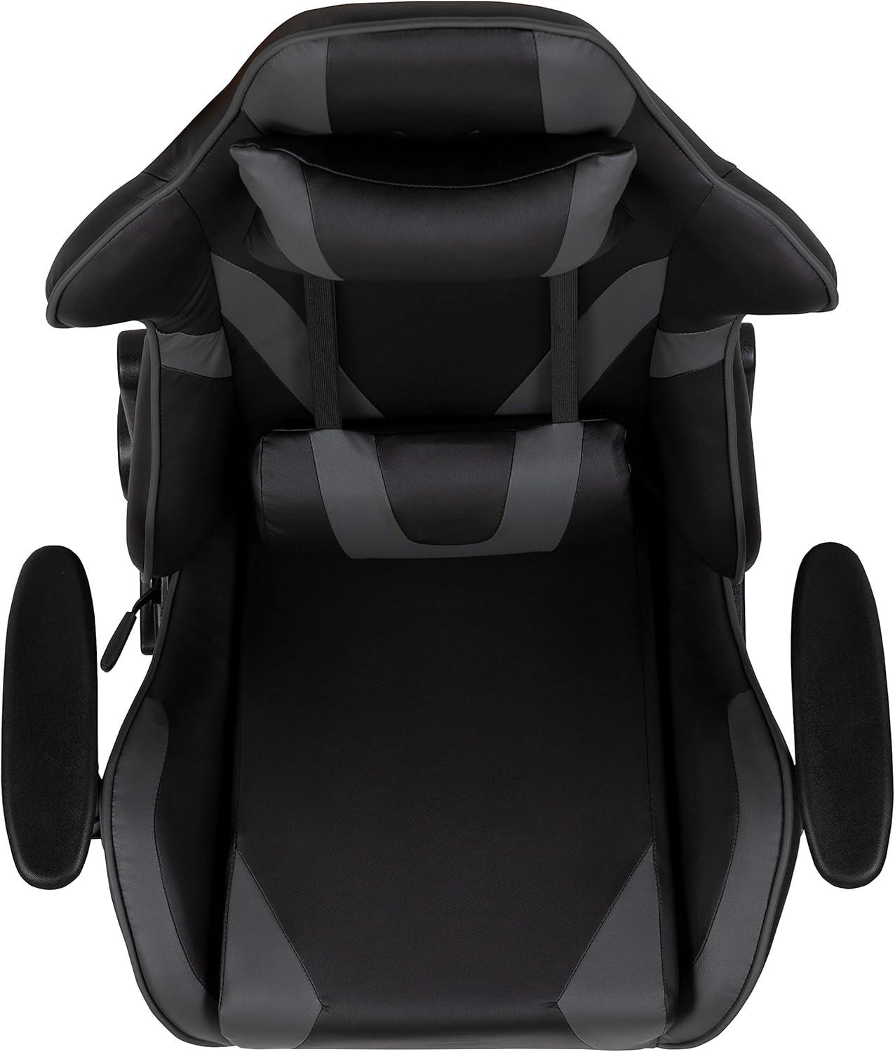 imageFlash Furniture X30 Gaming Chair Racing Office Ergonomic Computer Chair with Fully Reclining Back and SlideOut Footrest in Gray LeatherSoftGrey